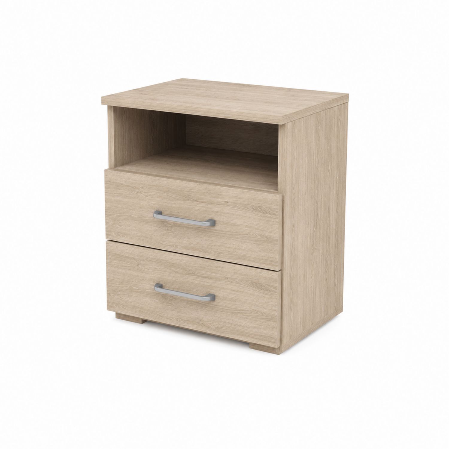 Mesita de noche de madera con dos cajones 60x45x35 cm