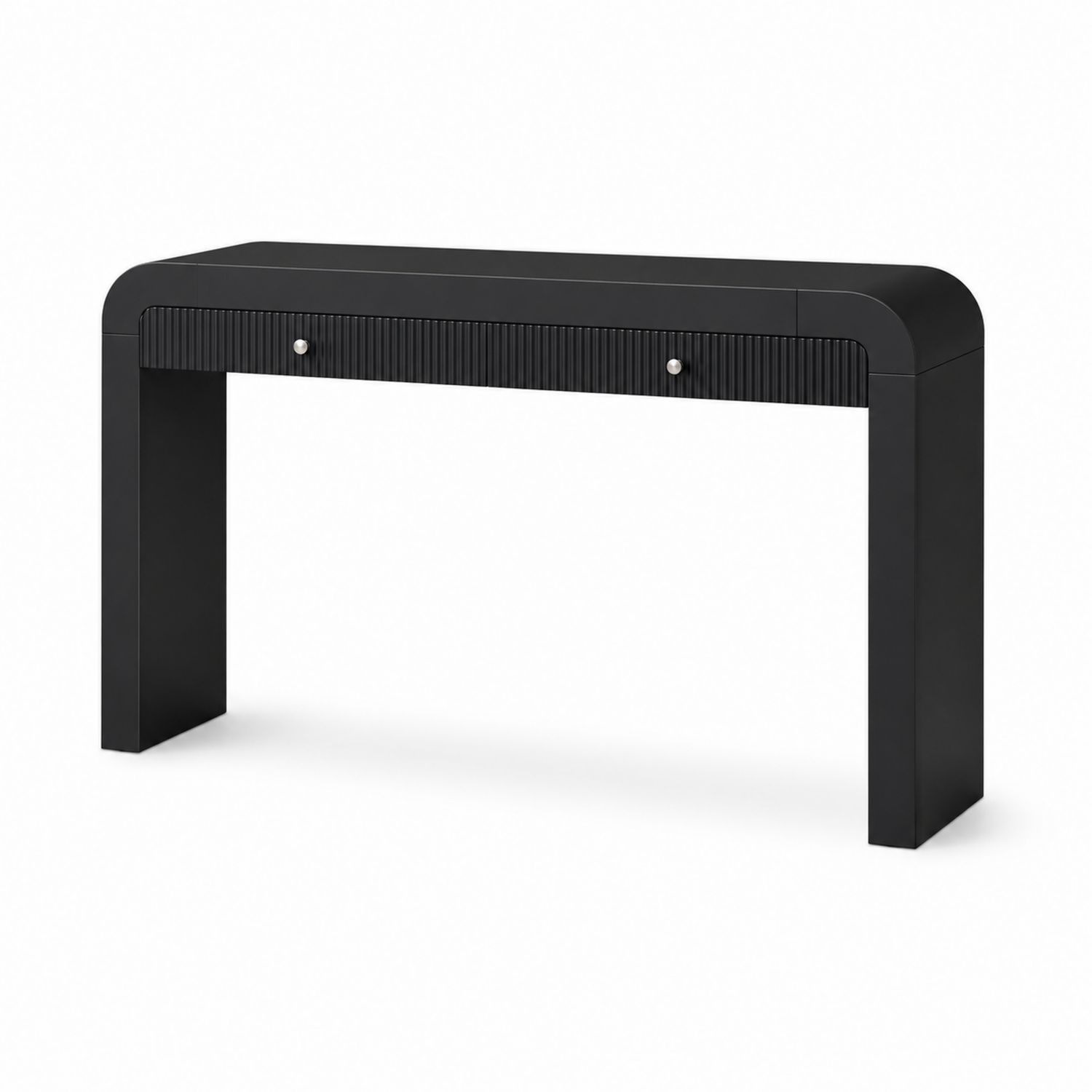 Mesa consola de MDF negro con cajón