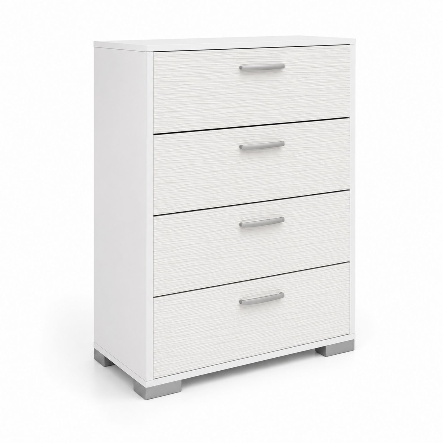 Cómoda de Cuatro Cajones Recta MDF Blanco 80x90x40 cm
