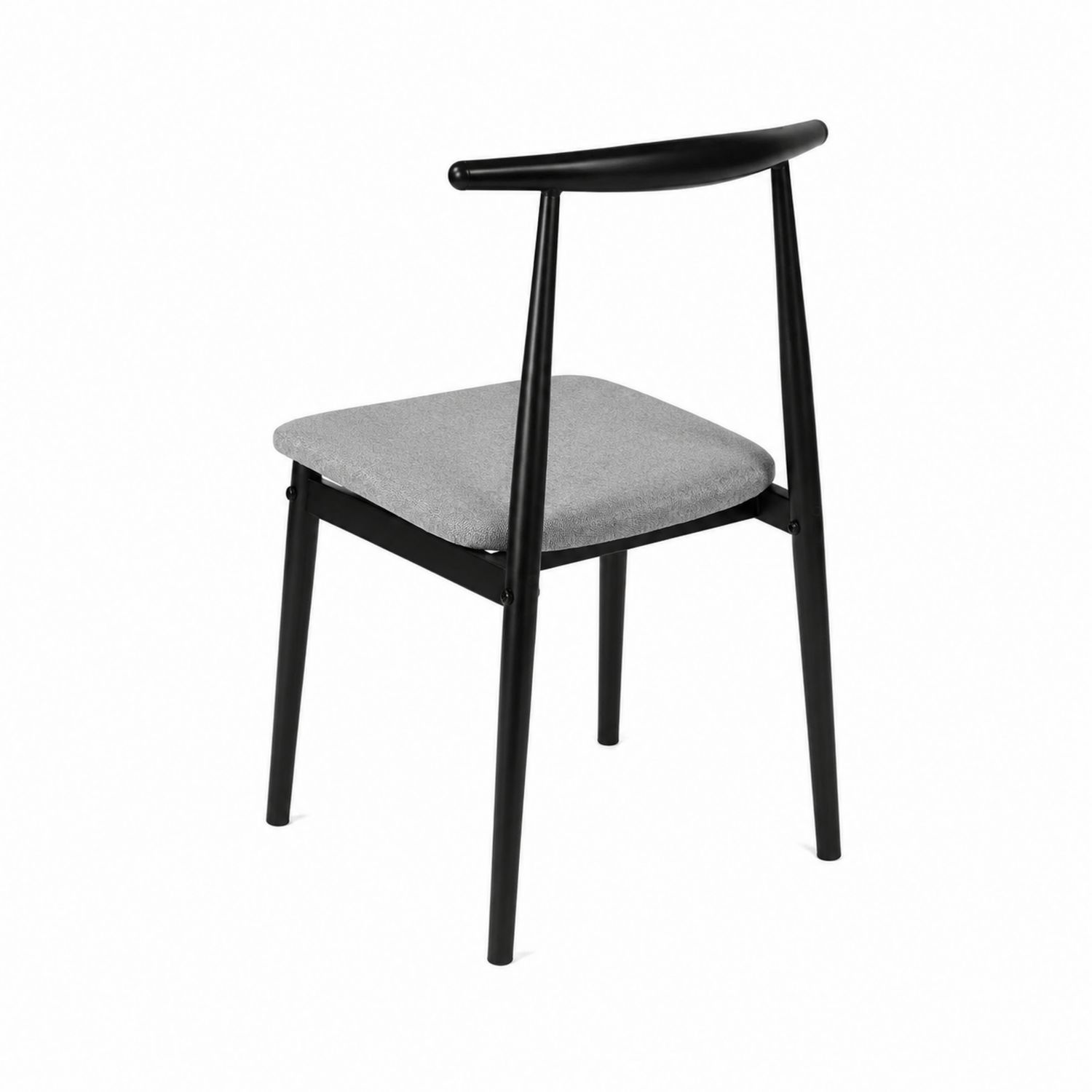 Sedia da pranzo in metallo e poliestere nero/grigio