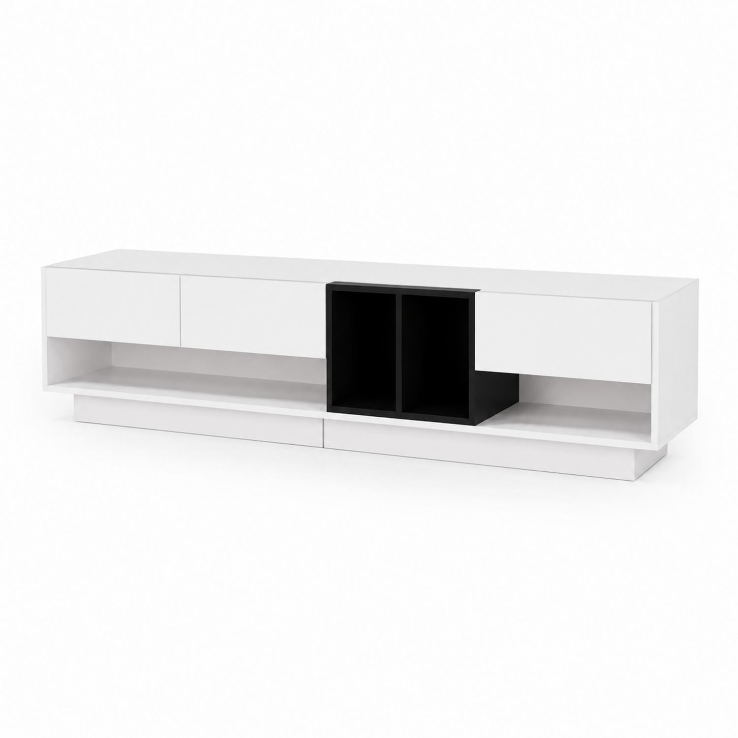 Mobile TV rettangolare 180x40x50 cm MDF Bianco/Nero