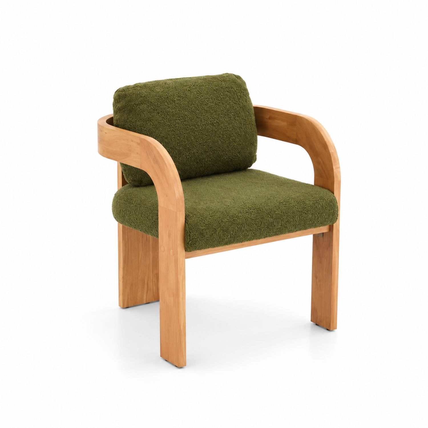 Sedia in legno e tessuto verde