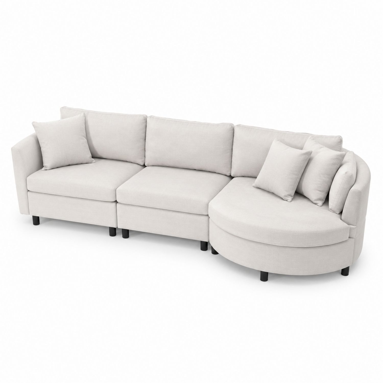 Divano angolare in tessuto con chaise longue