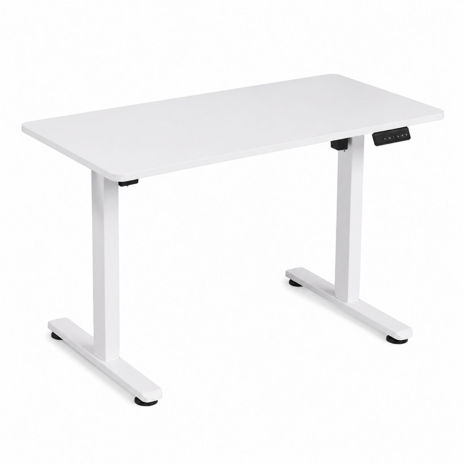 Scrivania regolabile in altezza in MDF e metallo bianco 120x60 cm
