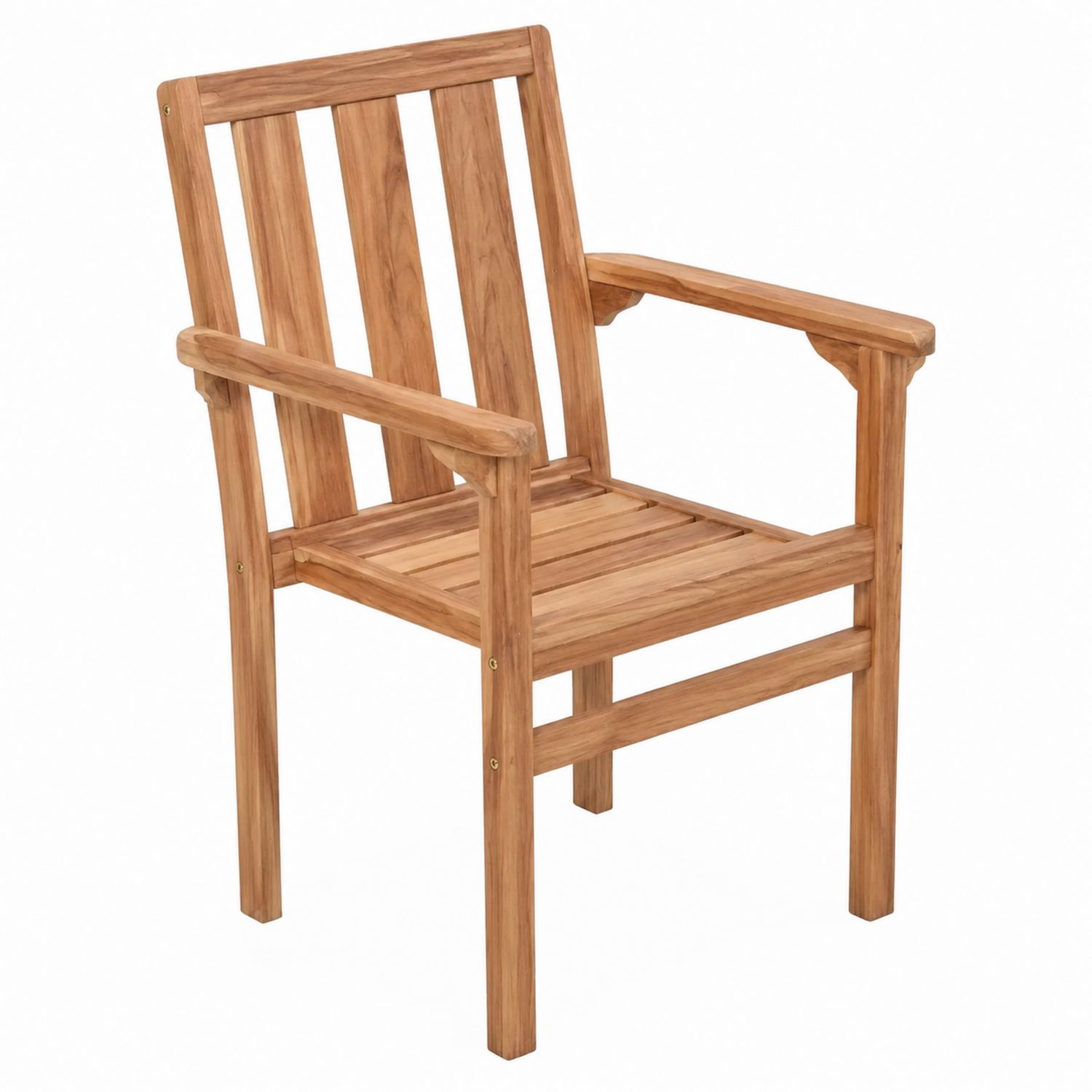 Sedia da esterno in legno di teak con braccioli