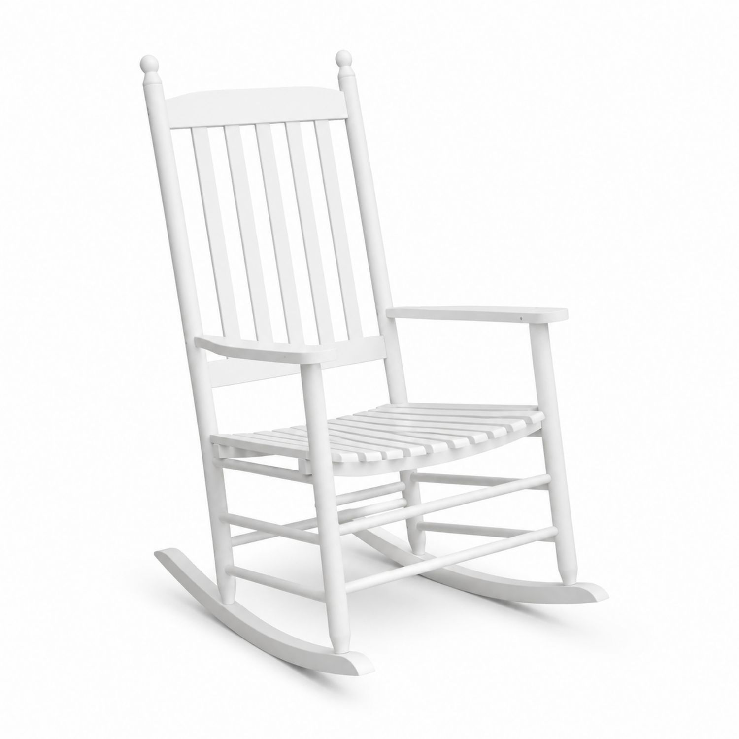 Sedia a dondolo in legno bianco
