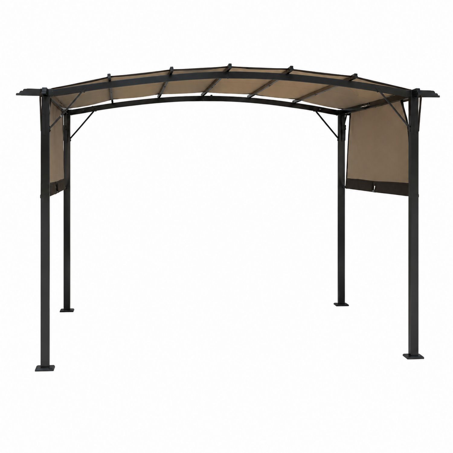 Gazebo Curvo in Metallo e Poliestere Beige/Nero