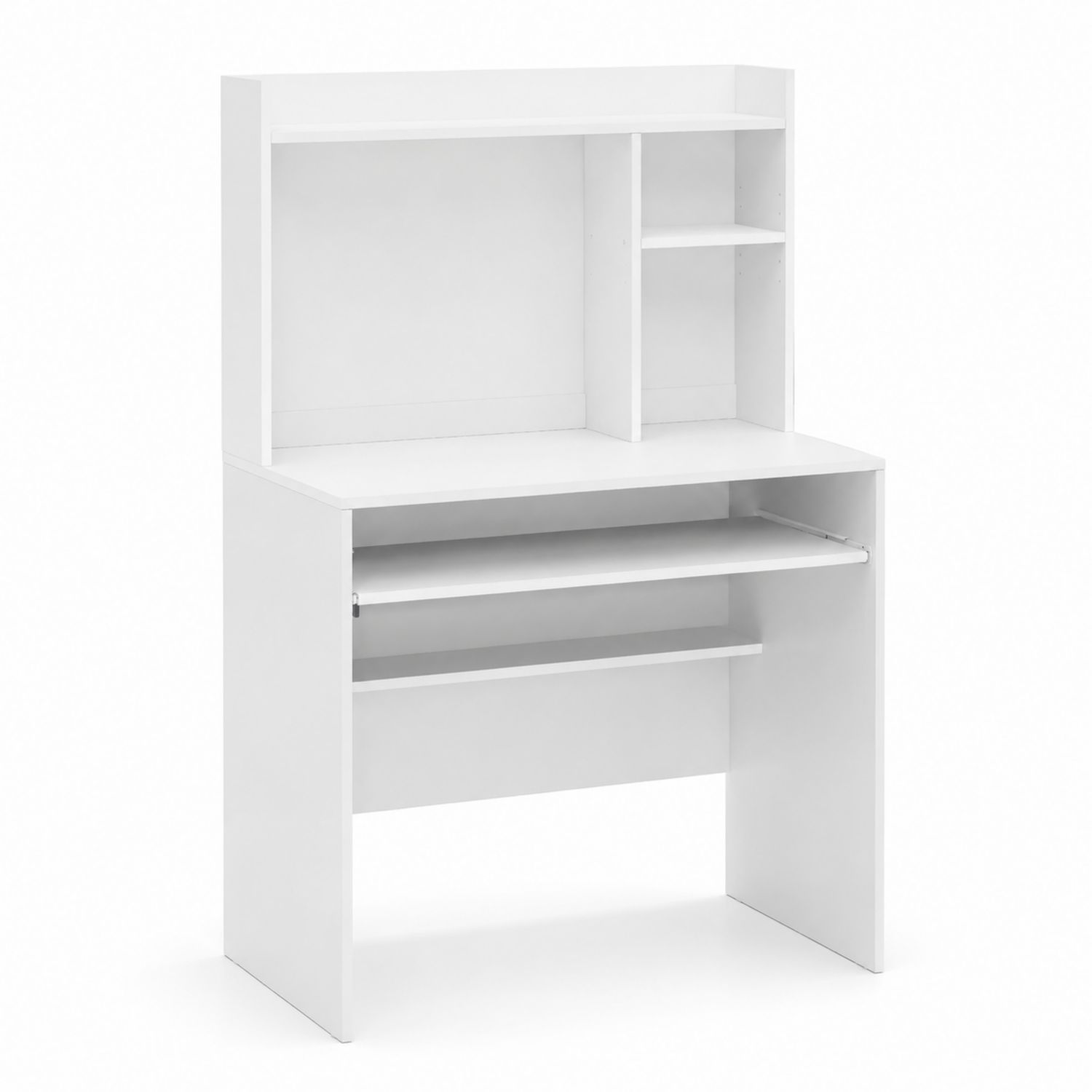Scrivania con scaffali in legno bianco 120x60x150 cm