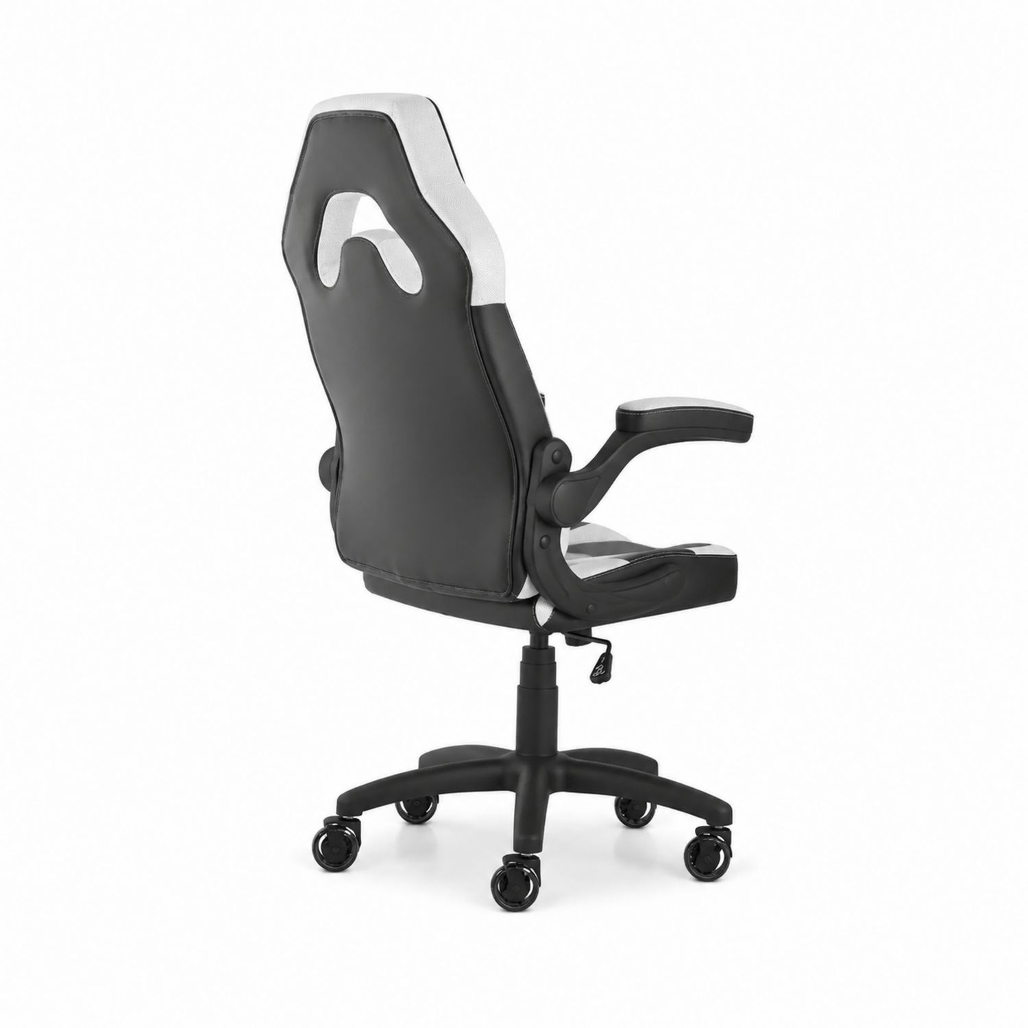 Sedia ergonomica da ufficio in ecopelle Nero Bianco con braccioli regolabili