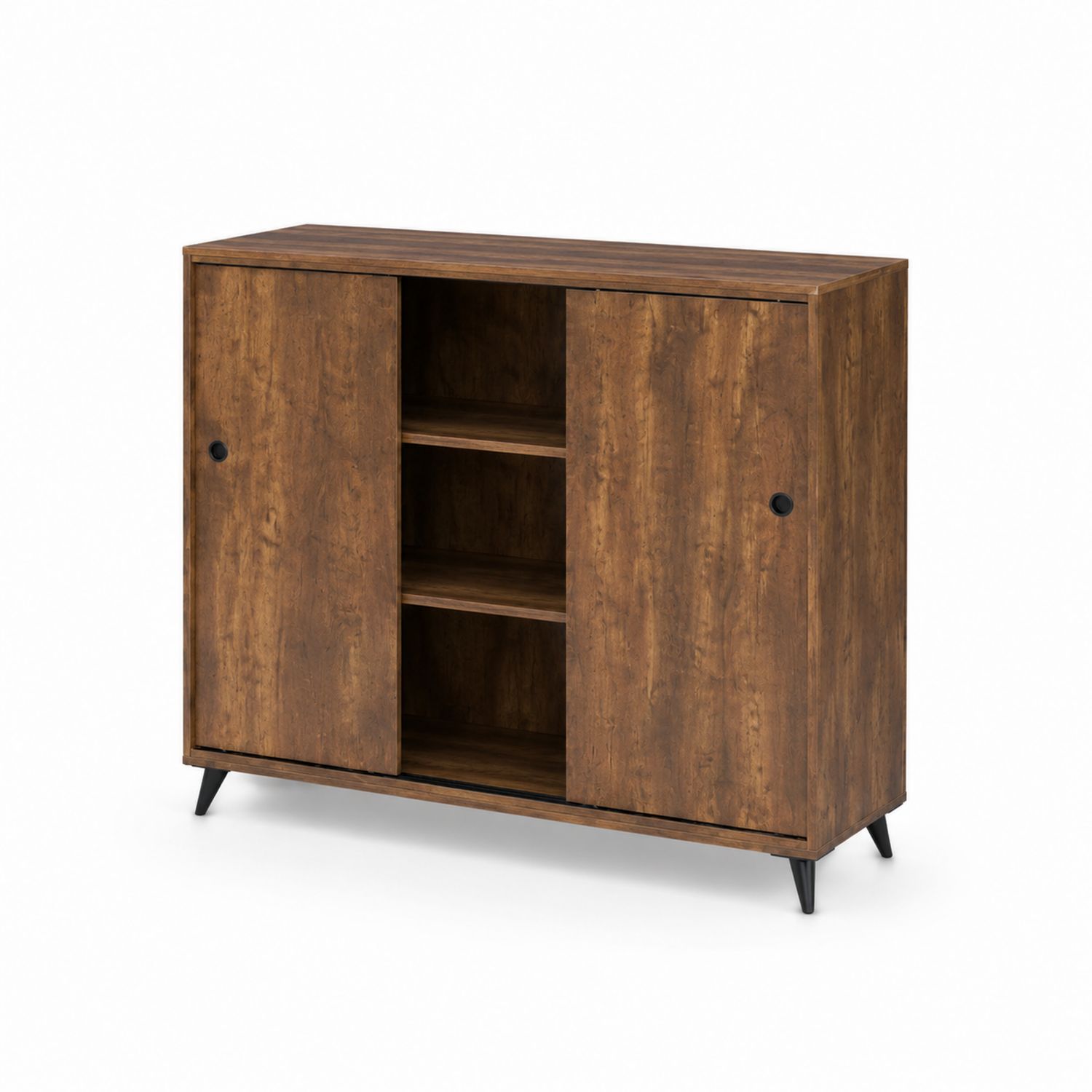Credenza in legno MDF con ante scorrevoli, 120x40x80 cm
