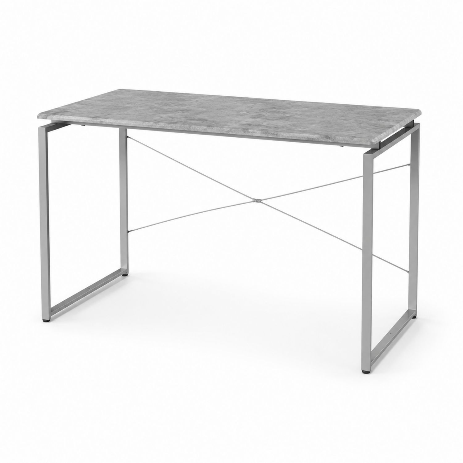 Scrivania rettangolare in marmo e acciaio 120x60x75 cm