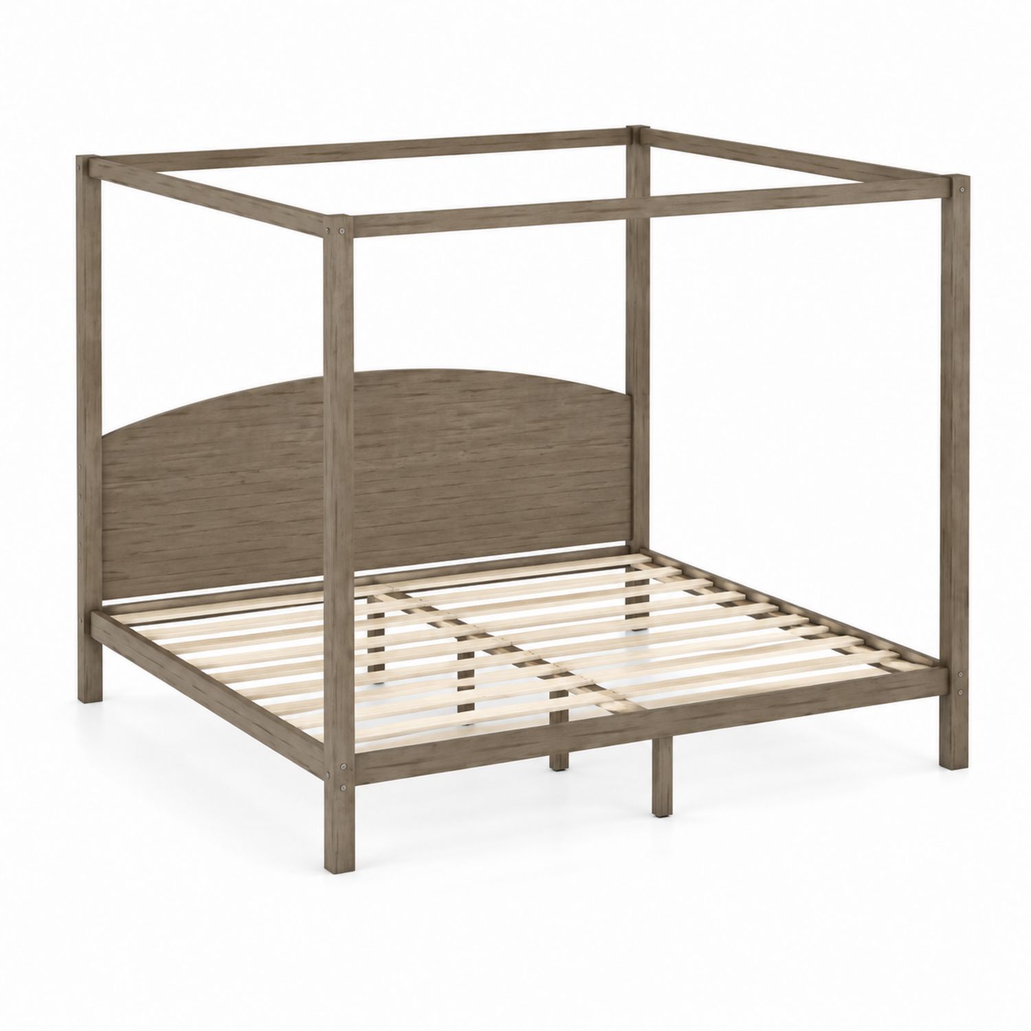 Letto a baldacchino in legno marrone 200x160x200 cm