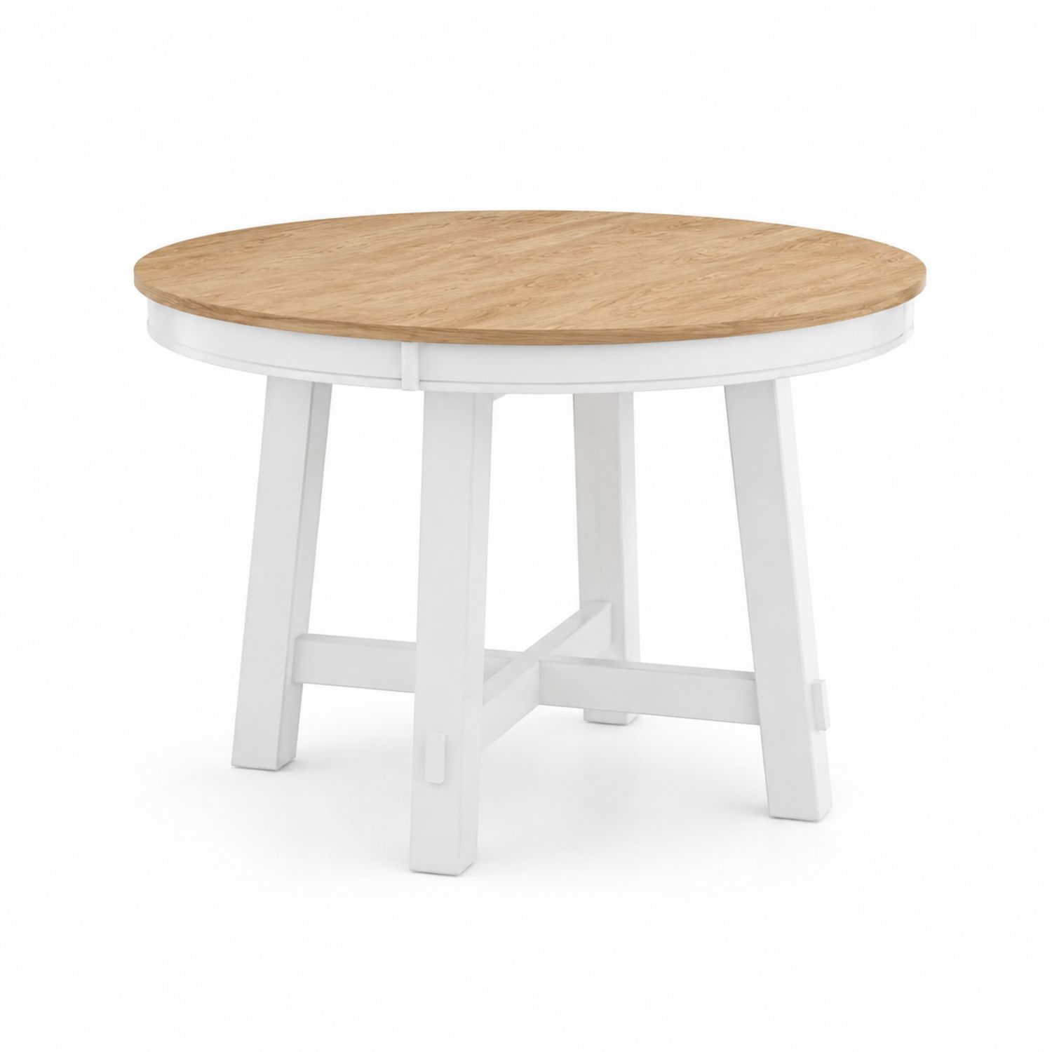 Tavolo rotondo in legno di rovere e bianco Ø120 cm