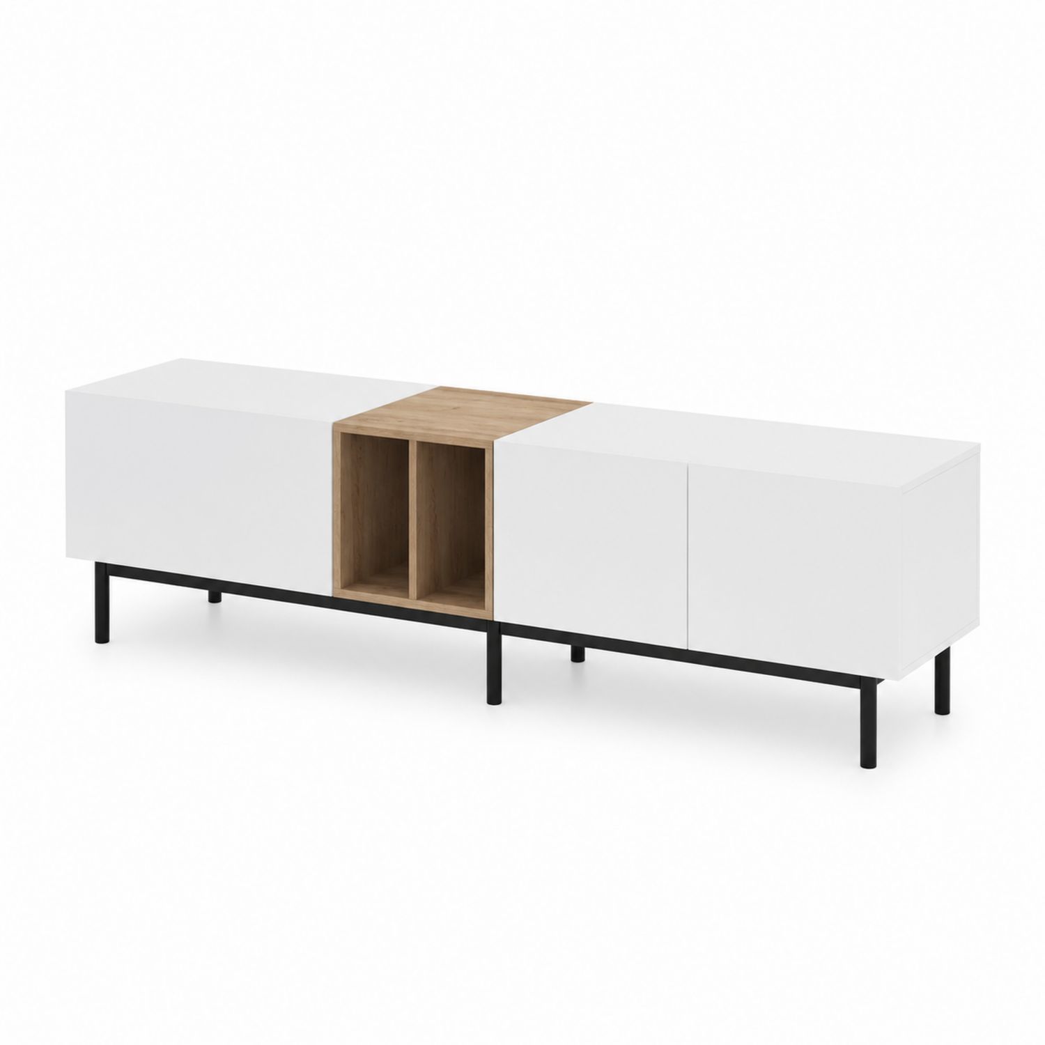 Mobile TV basso rettangolare in MDF e metallo 150x40x45 cm
