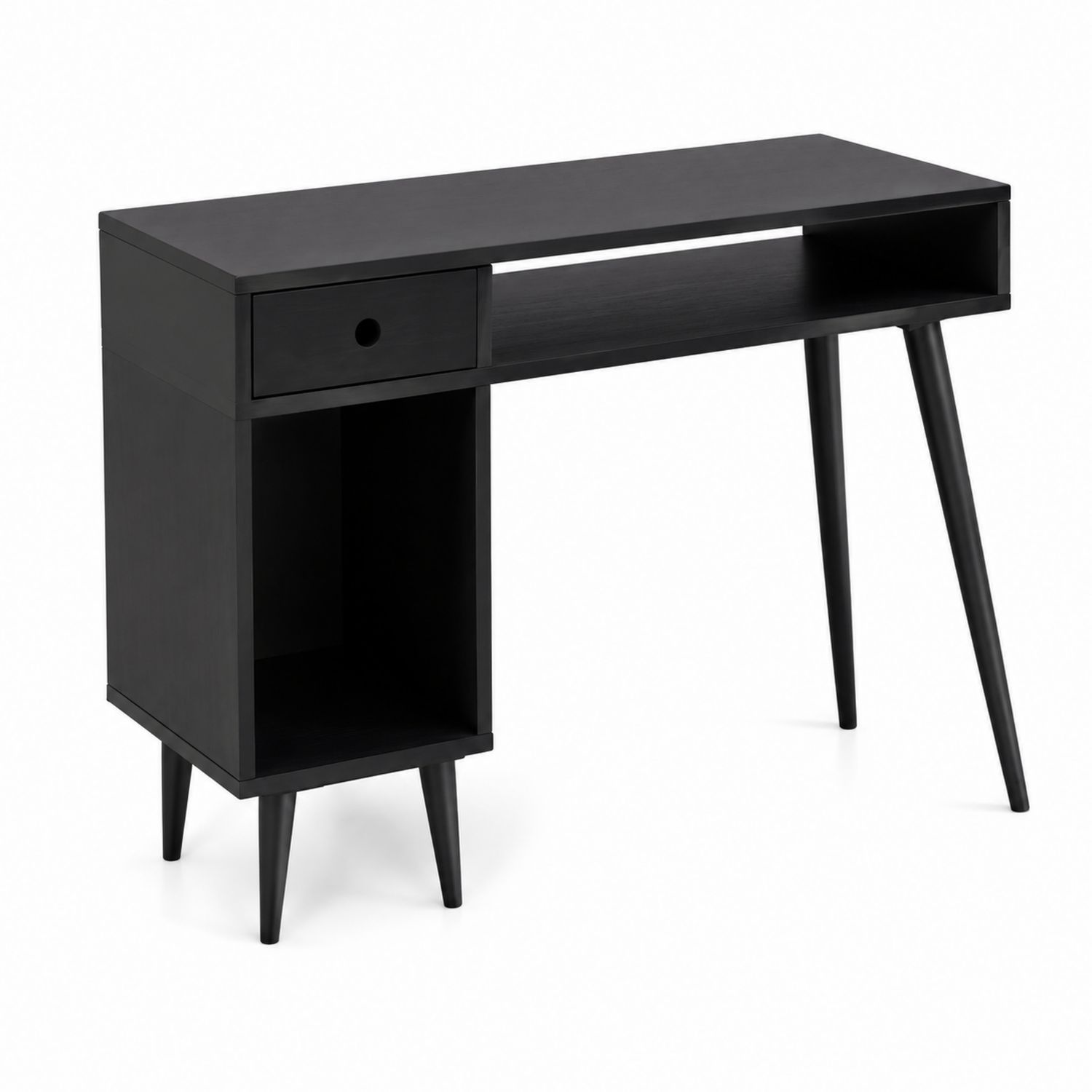Scrivania rettangolare in legno compensato Nero
