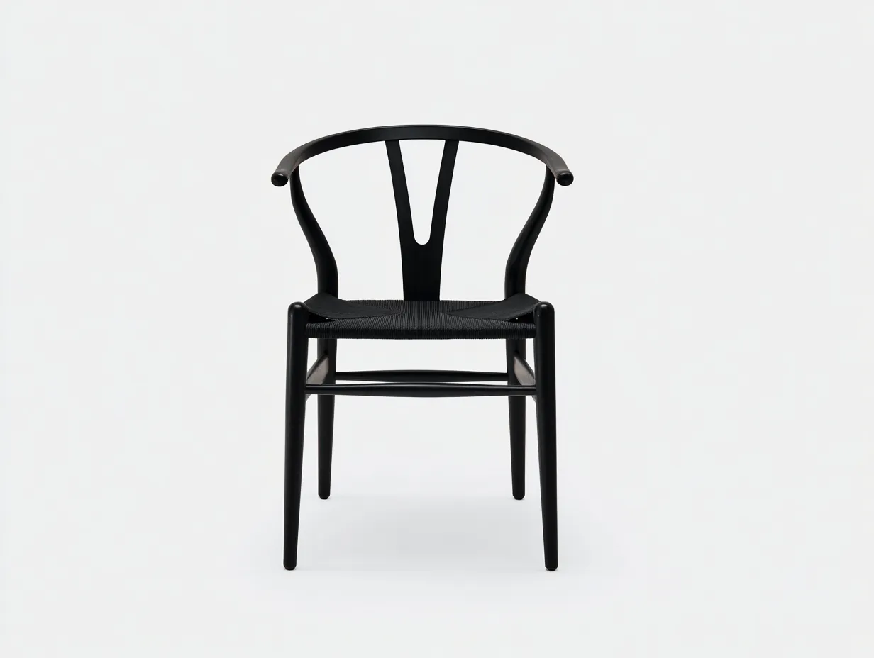 Stuhl Holz Rattan Stoff 58x57x78 cm - grau und schwarz und natur - Geflechtlehne für Esszimmer