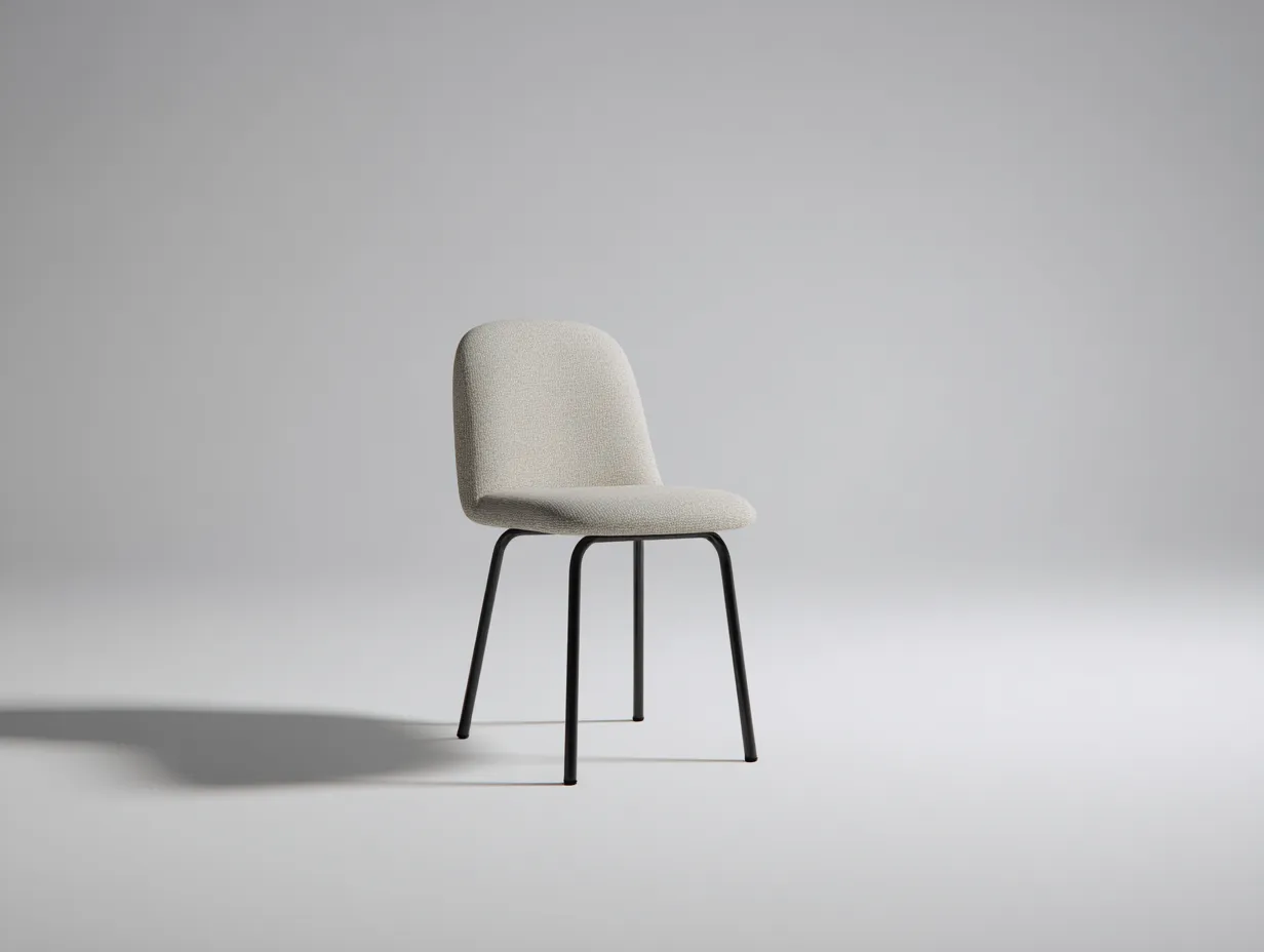 Stuhl Stoff Metall 52x55x82 cm - creme und schwarz - gepolstert für Esszimmer