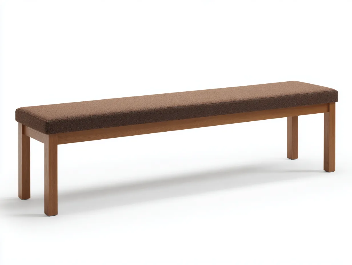 Bank Holz 160x38x45 cm - Braun - Schlafzimmerbank mit Stoffpolster