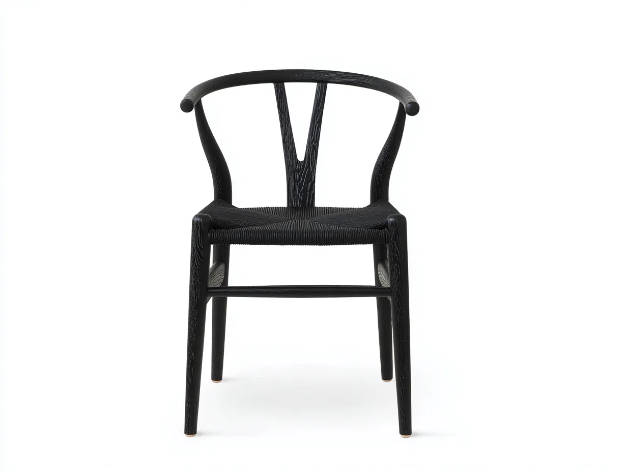 Stuhl Holz Geflecht 56x55x76 cm - schwarz - Y-Rückenlehne für Esszimmer