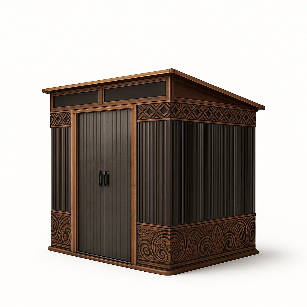 Metall-Gartenhaus 200x150x210cm Braun-Nestalorae