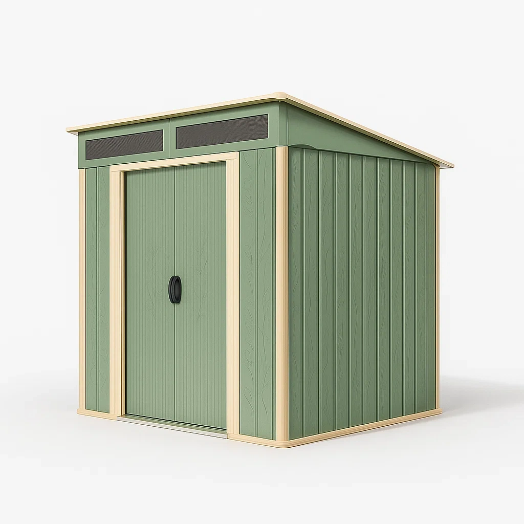 Gartenhaus aus Kunststoff 210cm x 160cm x 215cm Grün-Nestalorae