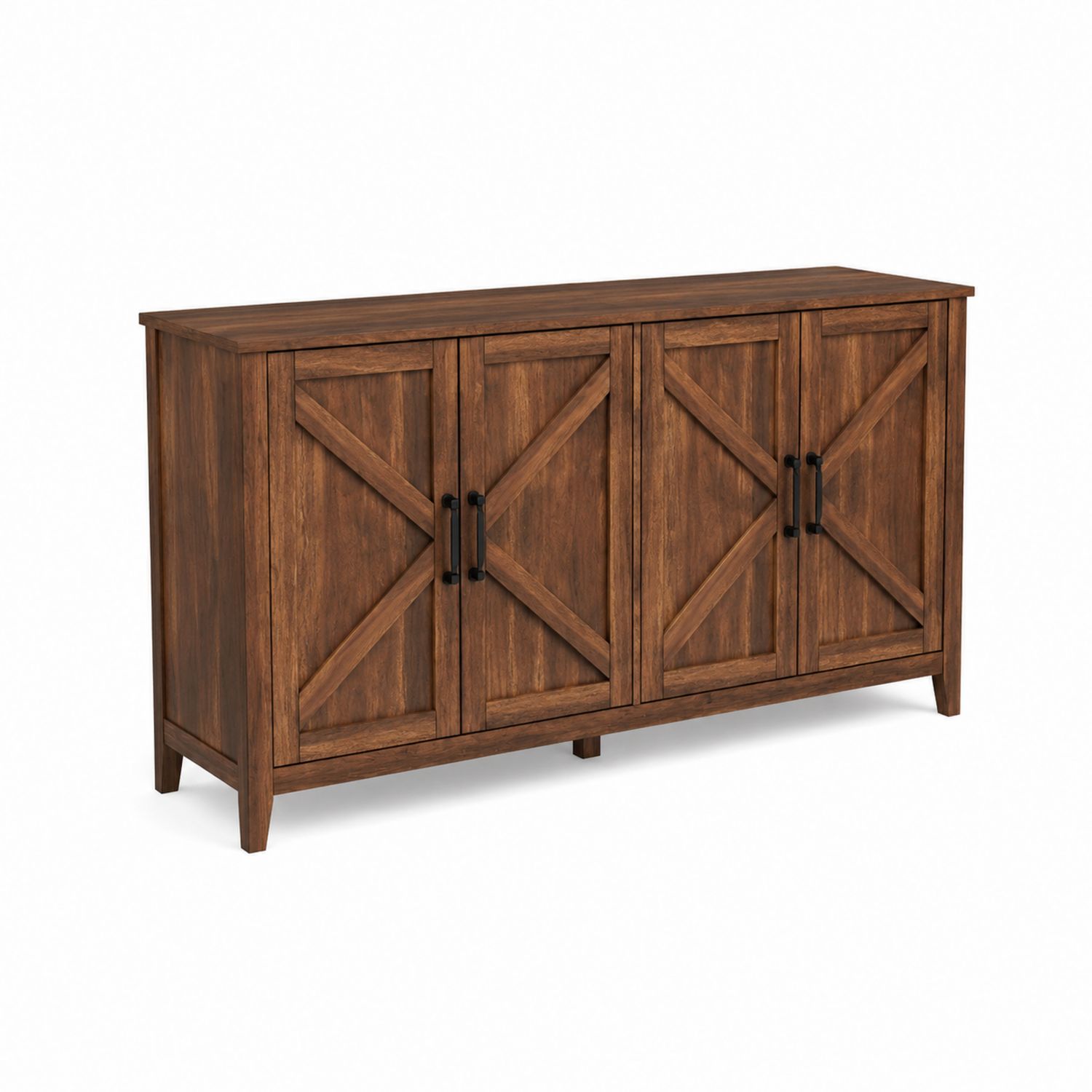 Aparador de Madera de Roble 4 Puertas Marrón