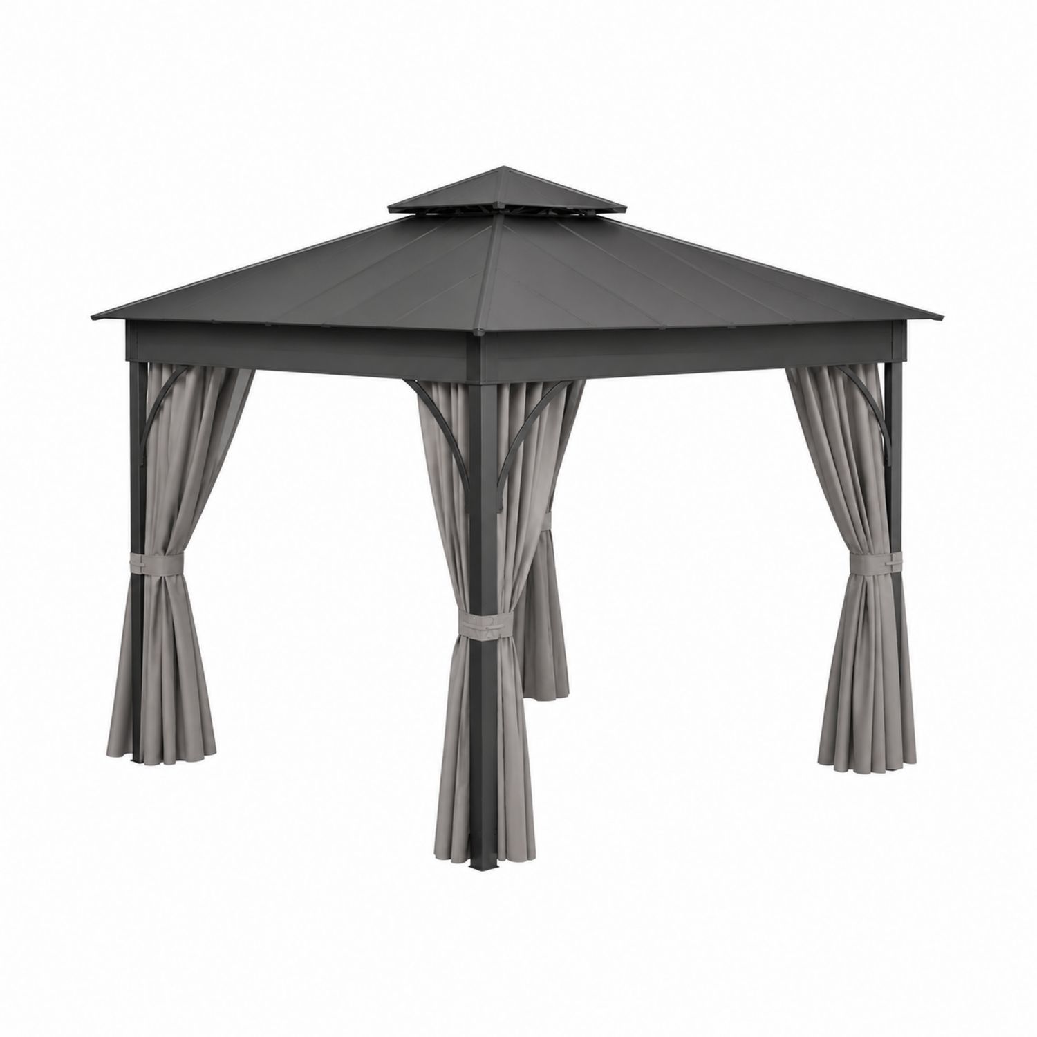 Pérgola de Aluminio con Techo de Acero 3x3m Gris