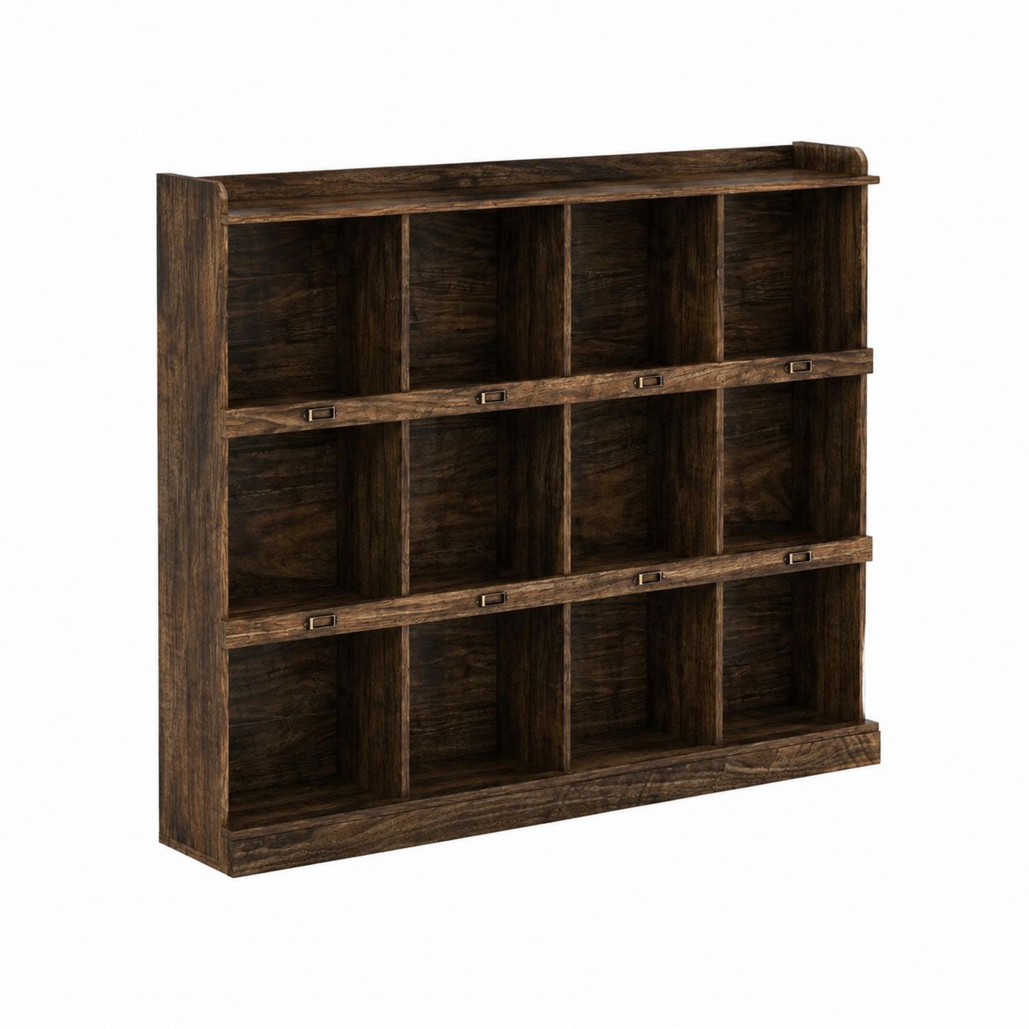 Estantería de Madera con 12 Compartimentos Marrón Oscuro