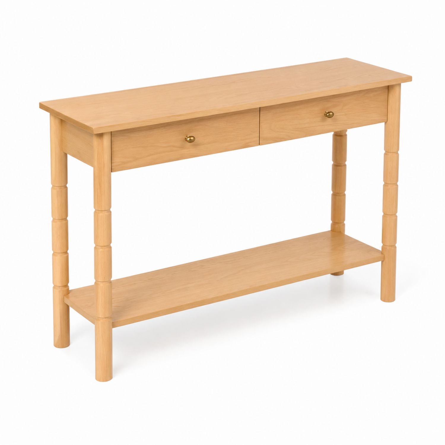 Mesa consola de madera con dos cajones 120x30x80 cm