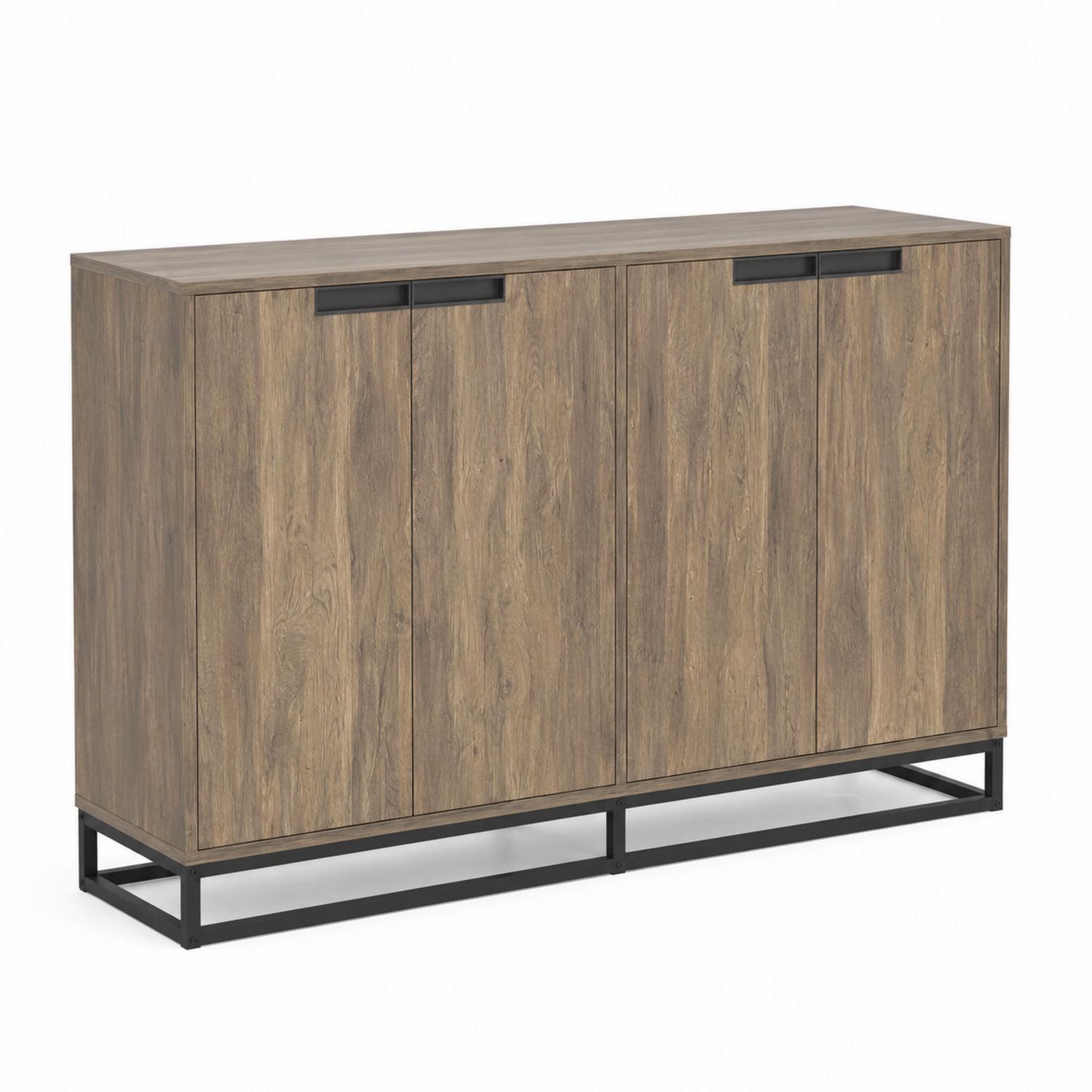 Aparador de Madera y Metal Negro 120x40x90 cm
