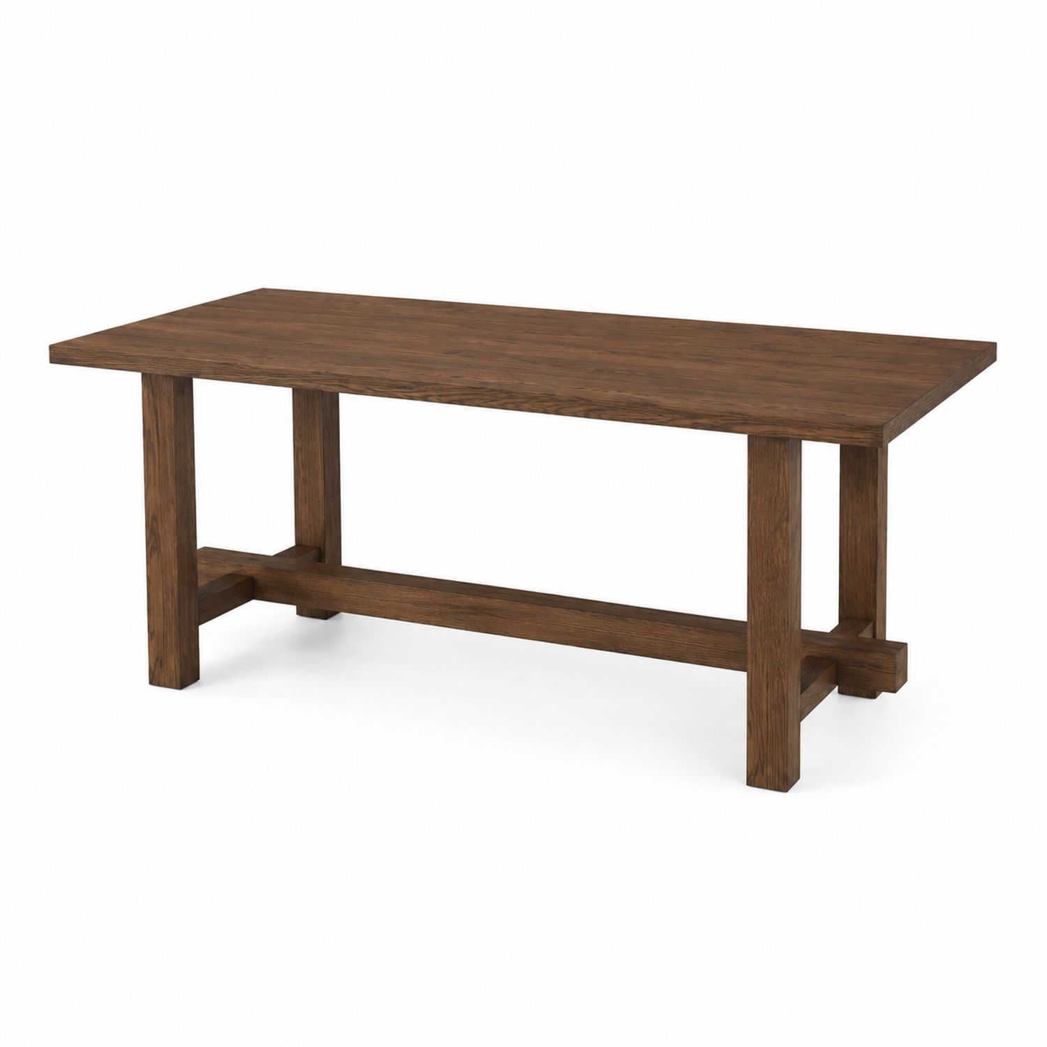 Mesa de comedor de madera maciza chapa de roble 200x90x75 cm