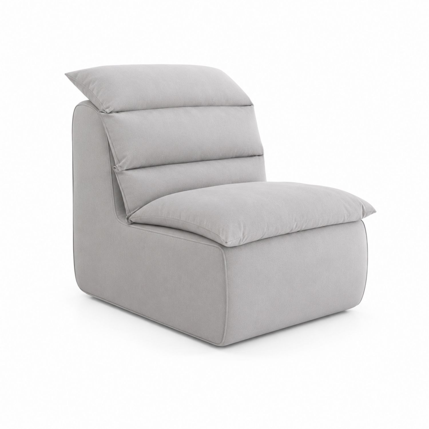 Sofá individual sin brazos de tela gris 85x70x90 cm