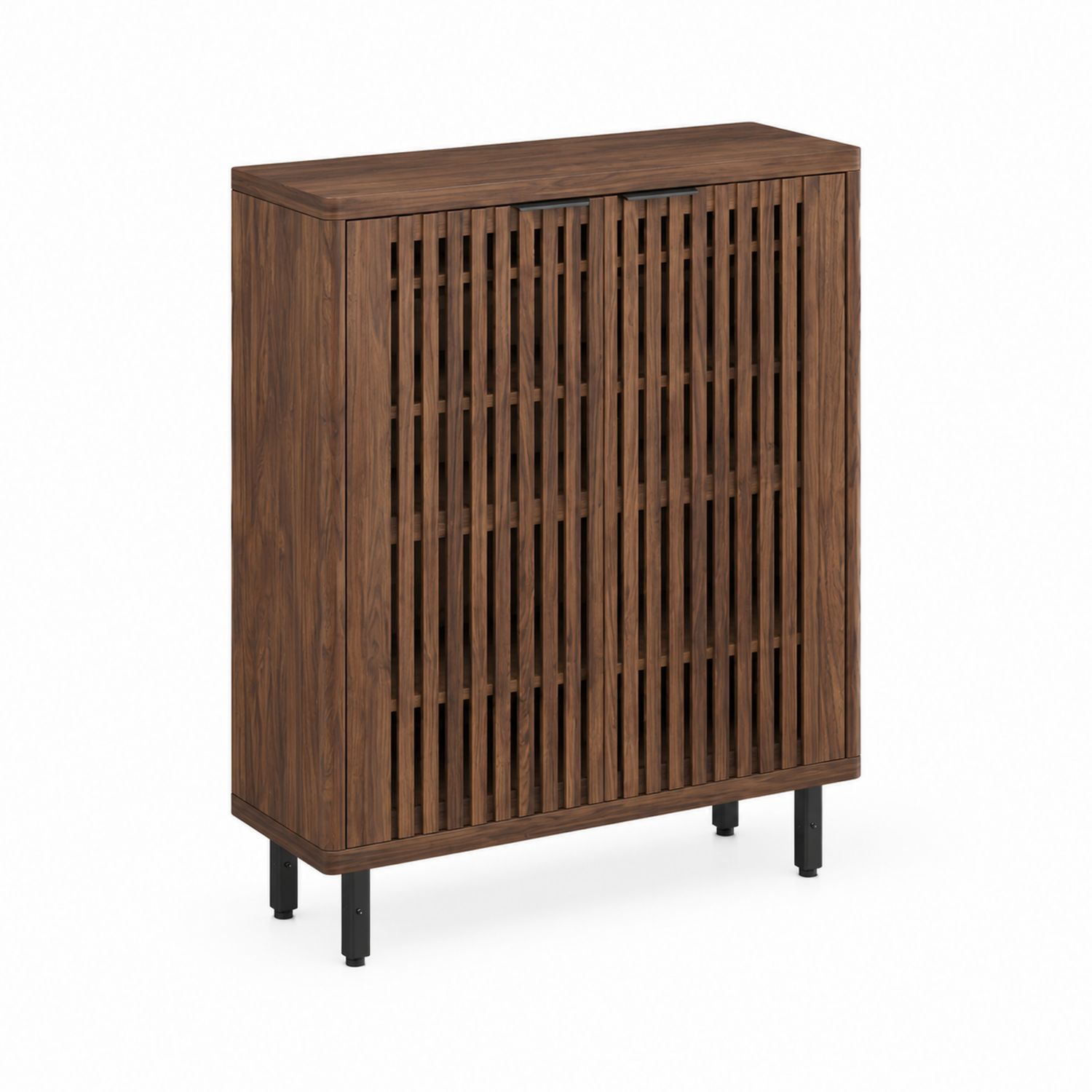 Armario de Madera con Puertas de Rejilla y Patas de Metal
