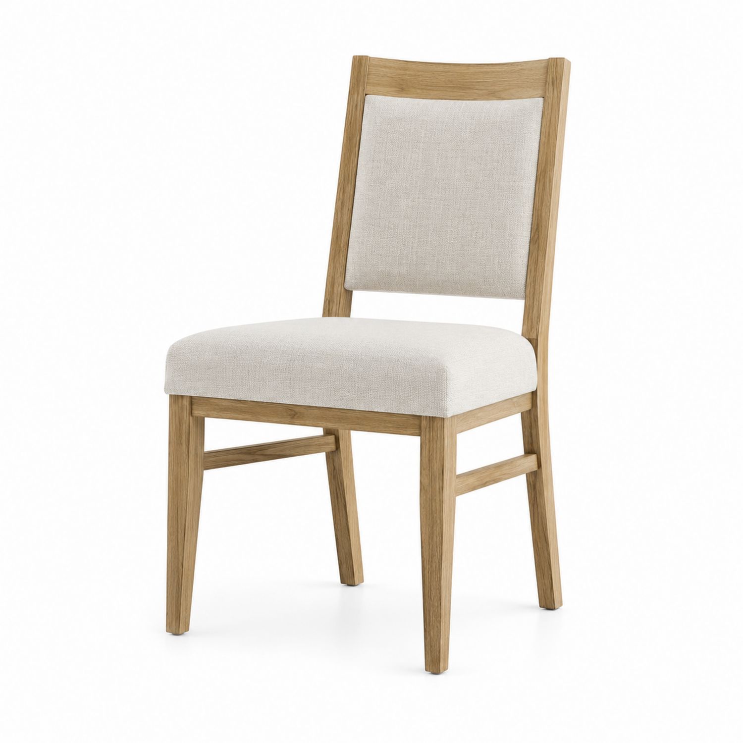 Sedia in legno con seduta in tessuto beige