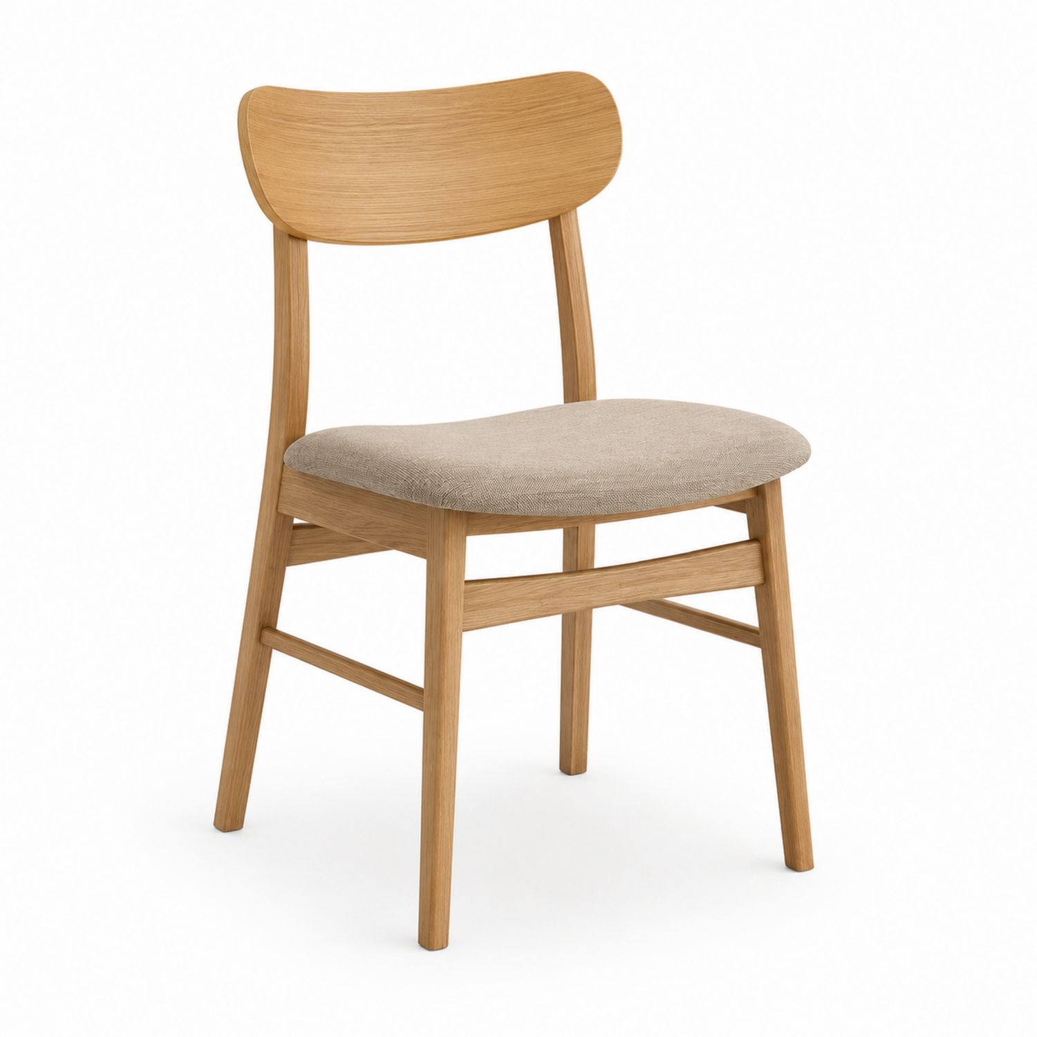 Sedia da pranzo in legno con seduta in tessuto 45x55x80 cm