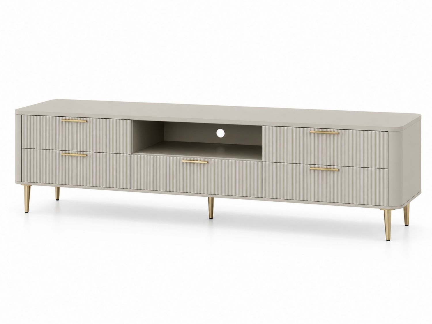 Mobile TV in Legno e Metallo Beige 180x40x50 cm