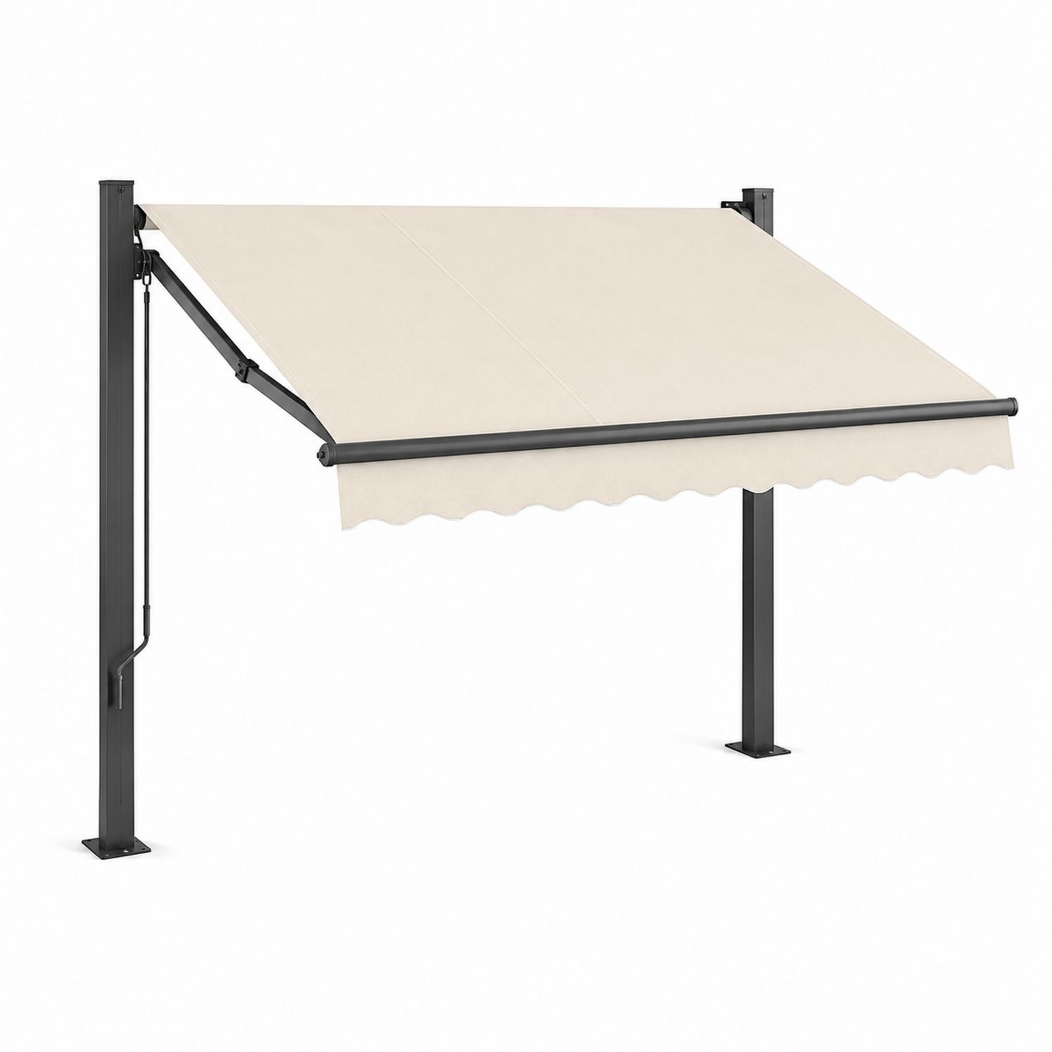 Tenda da sole retrattile 300x250 cm in alluminio e tessuto beige