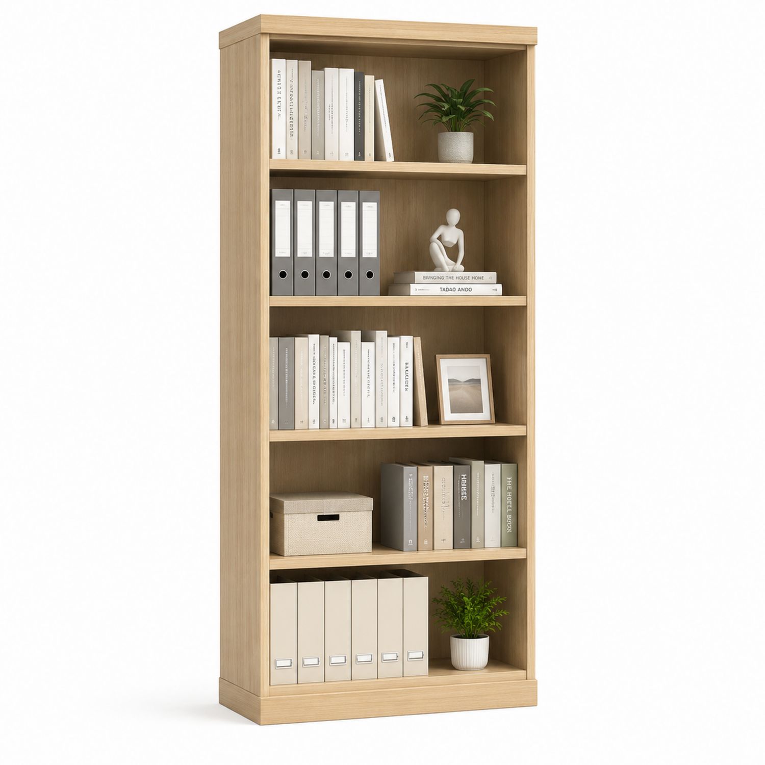 Libreria 5 Ripiani Rovere 180x80x30 cm