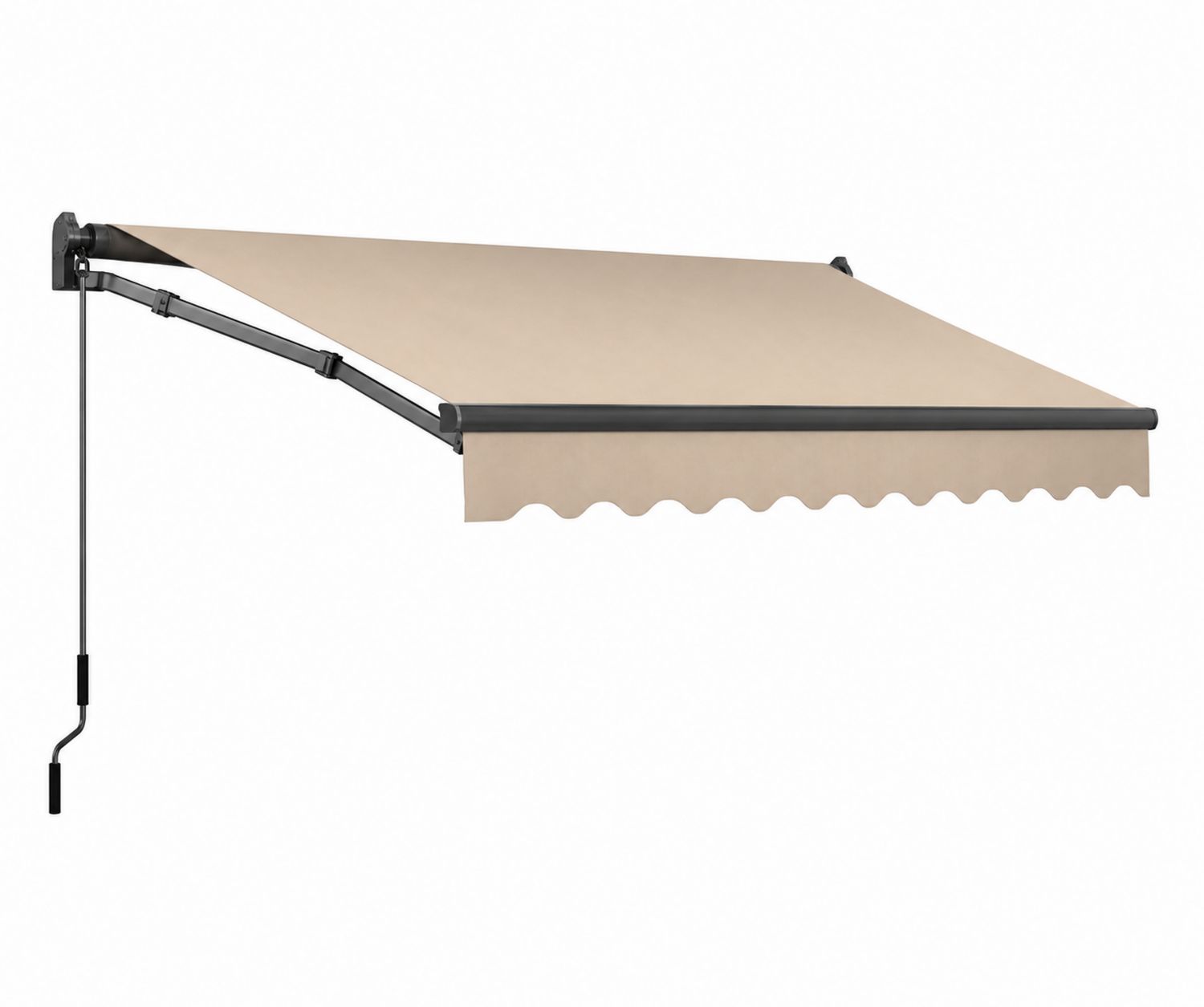 Tenda da sole retrattile in tessuto di poliestere e struttura in alluminio 300x250 cm Beige