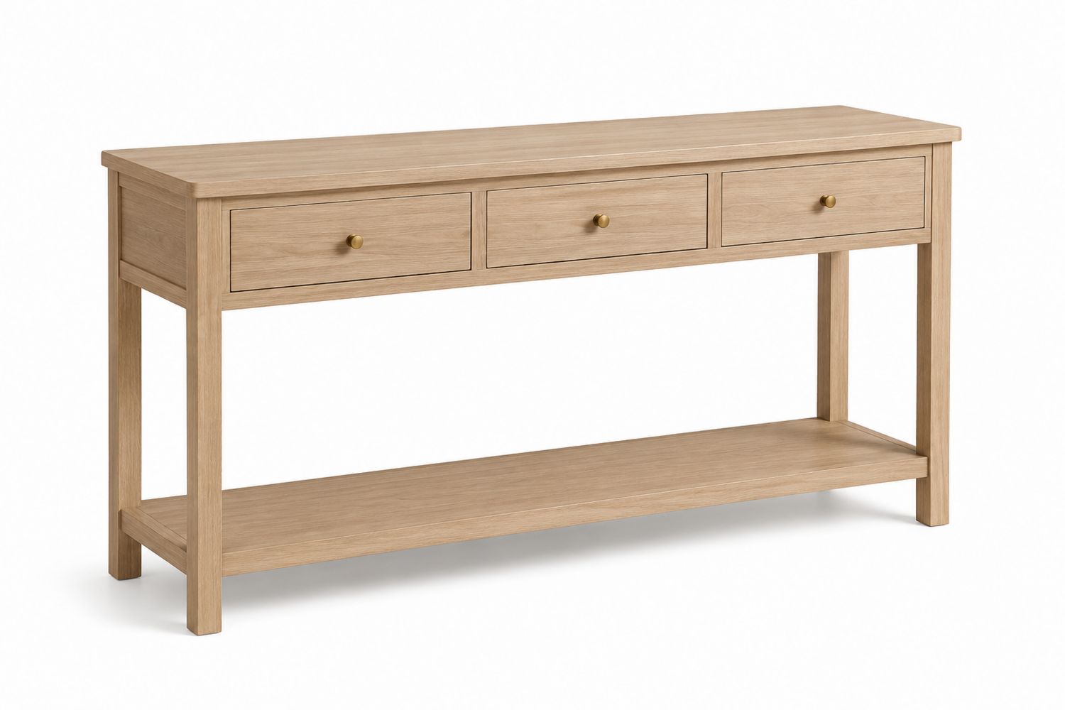 Consolle in Legno con 3 Cassetti e Ripiano