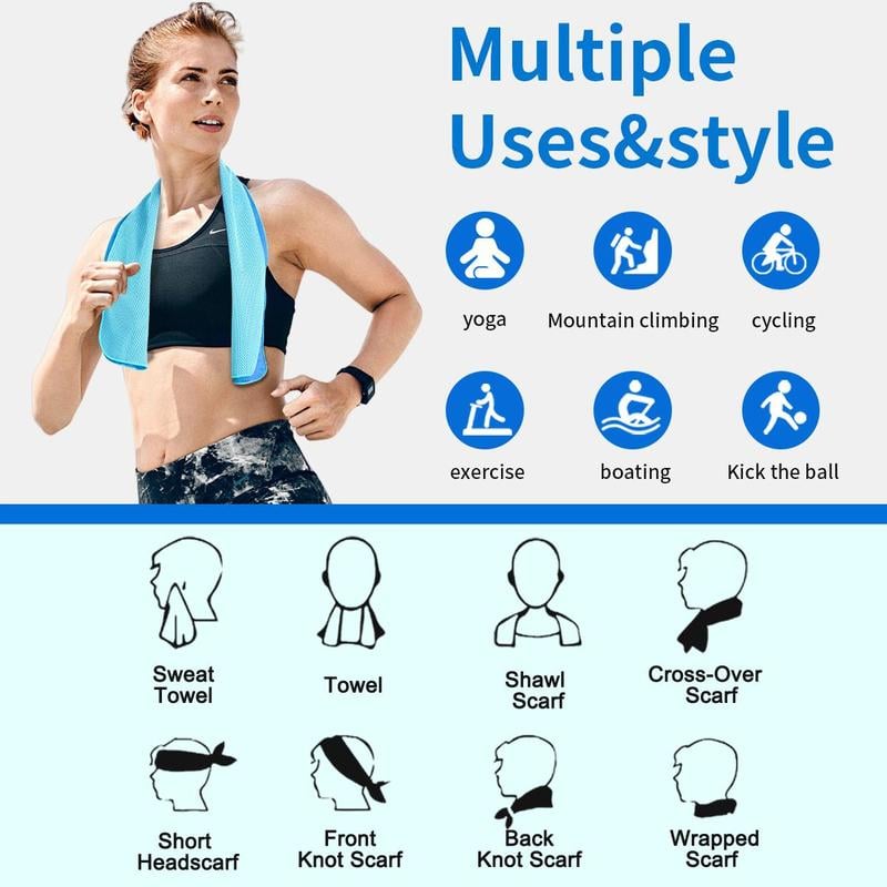 Portable Cooling Towel, 1 Count Soft & Breathable Ice Towel for Yoga, Sport, Running, Workout, Camping& More Activities