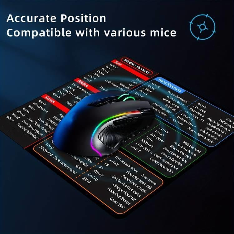 Large Size Mouse Pad With Creative Office Shortcuts For Word/Excel/PowerPoint