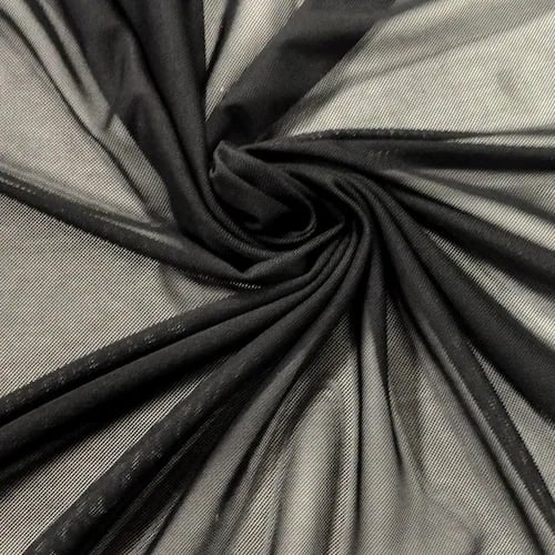 Black Nylon Power Mesh Fabric by the Yard Soft Sheer Drape - Etsy