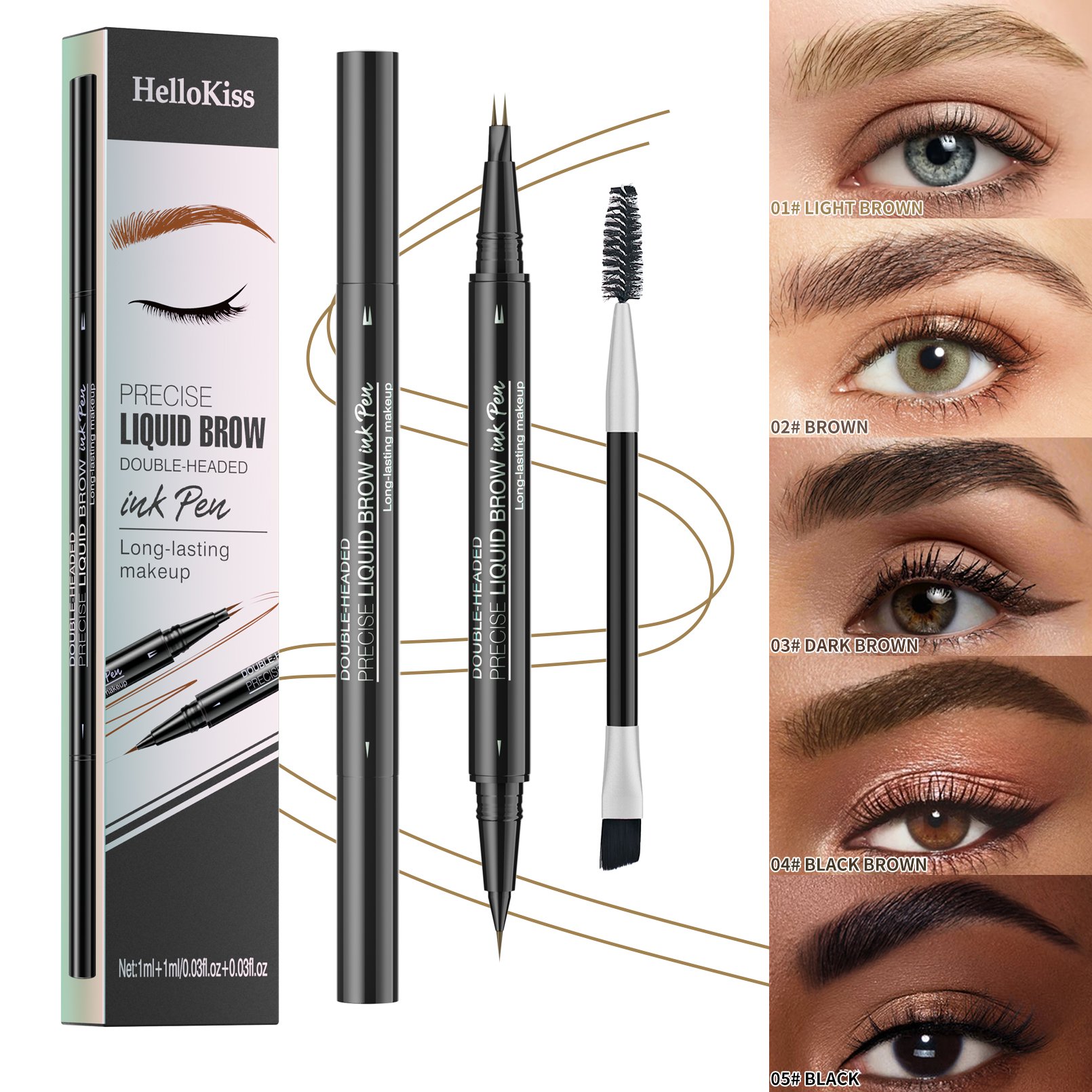 2-in-1 Waterproof Eyebrow Pen