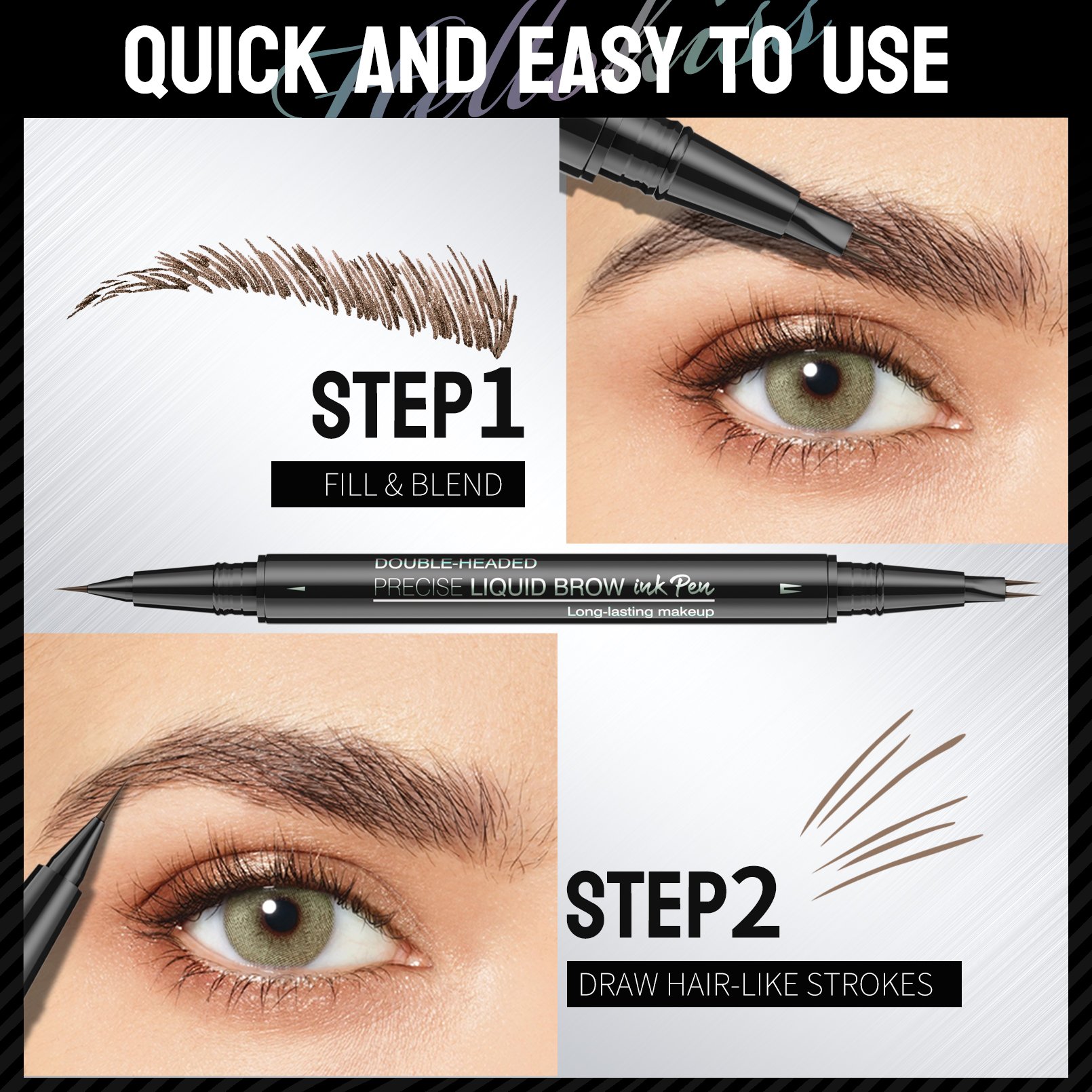 2-in-1 Waterproof Eyebrow Pen