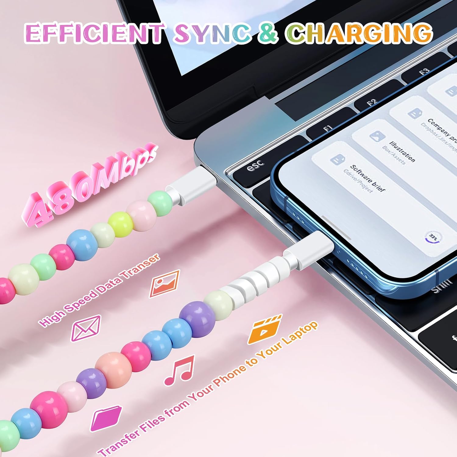 Colorful charger cable