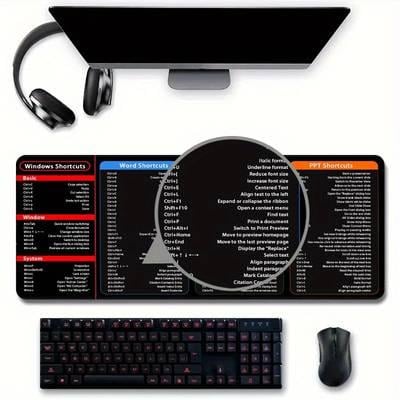 Large Size Mouse Pad With Creative Office Shortcuts For Word/Excel/PowerPoint
