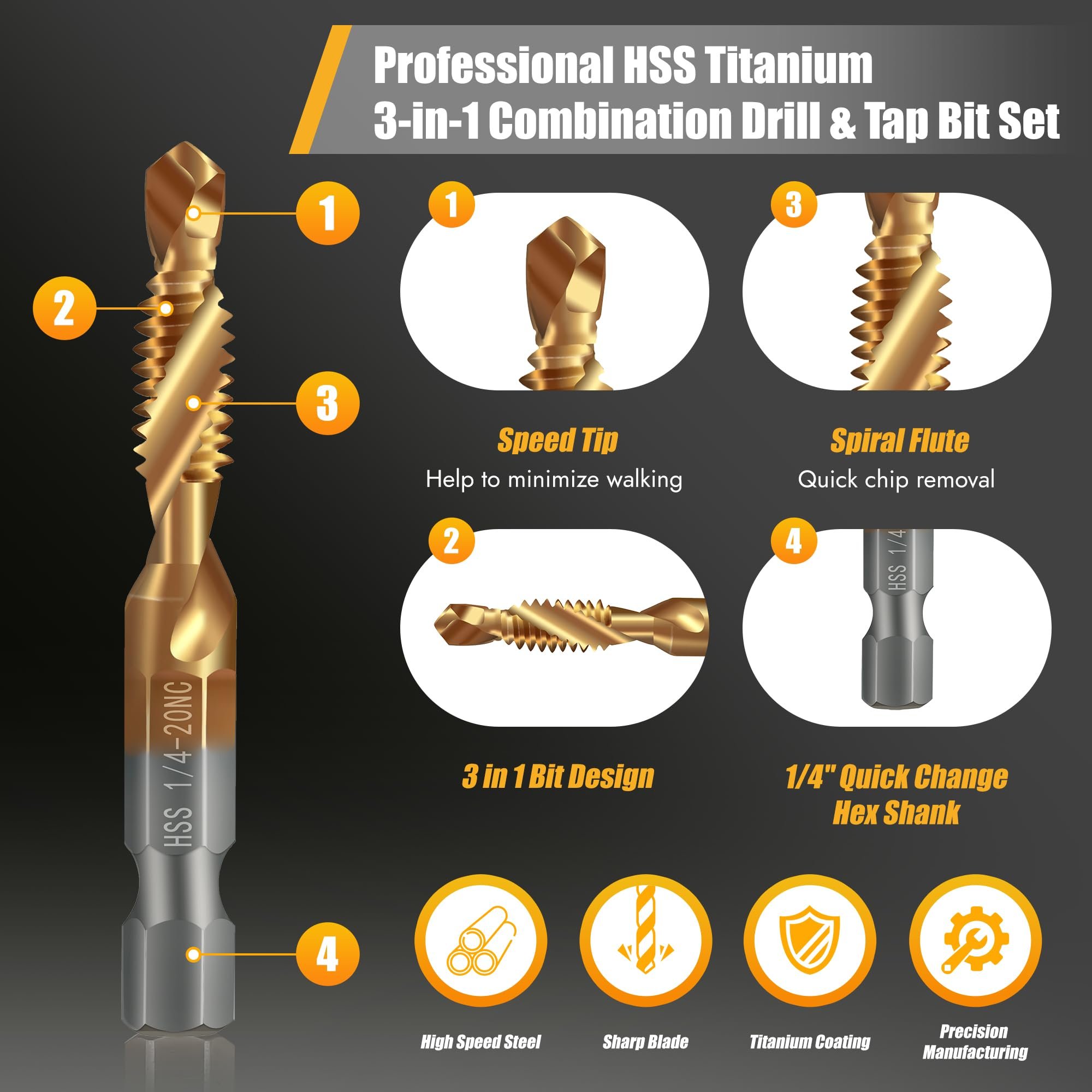 M3-M10 Tap Drill Bit Set