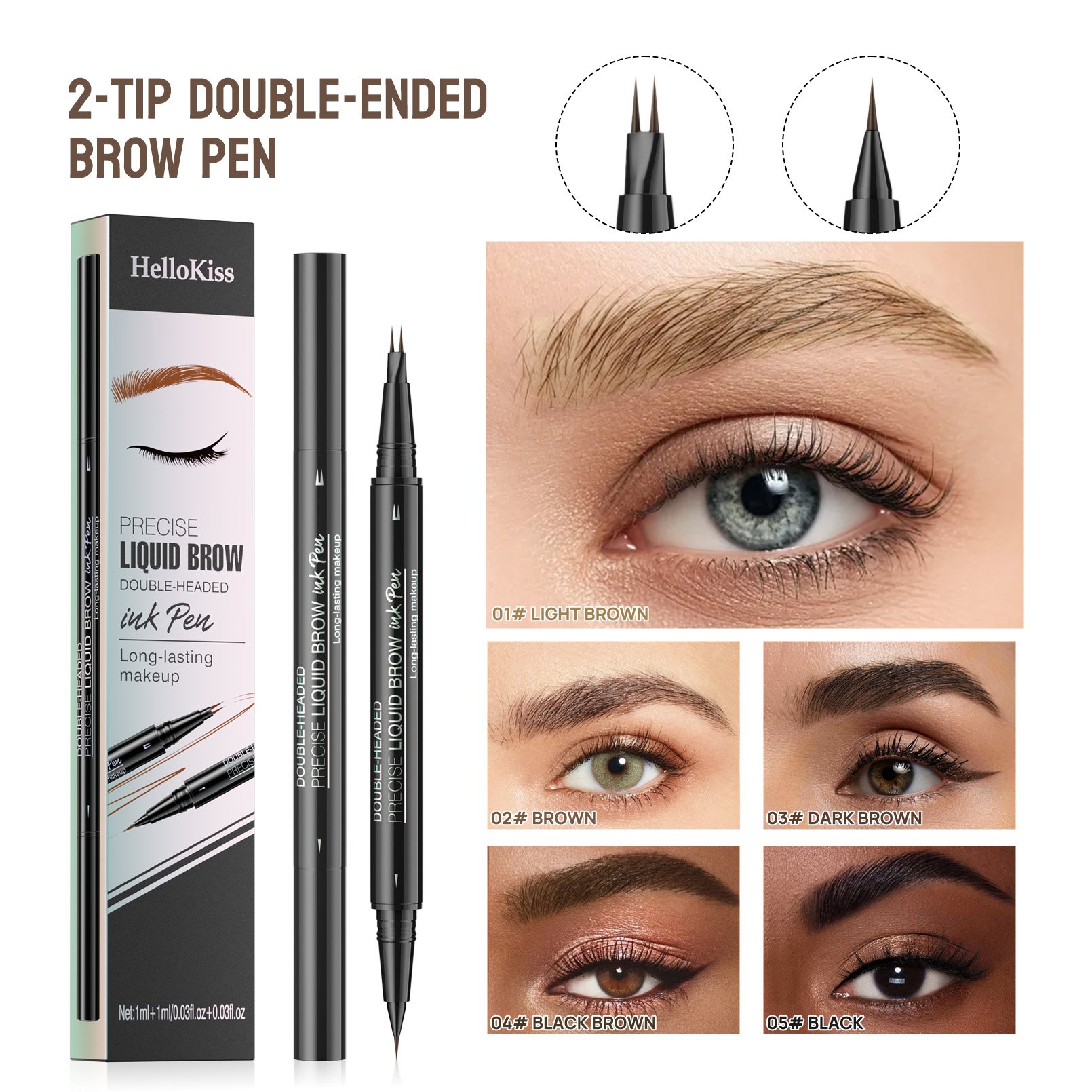 2-in-1 Waterproof Eyebrow Pen