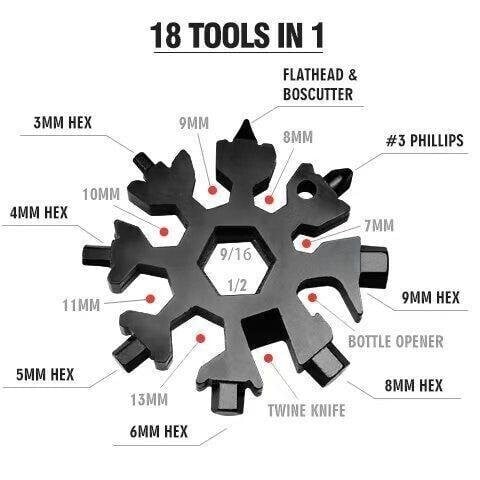 18-in-1 Snowflake Multifunction Tool